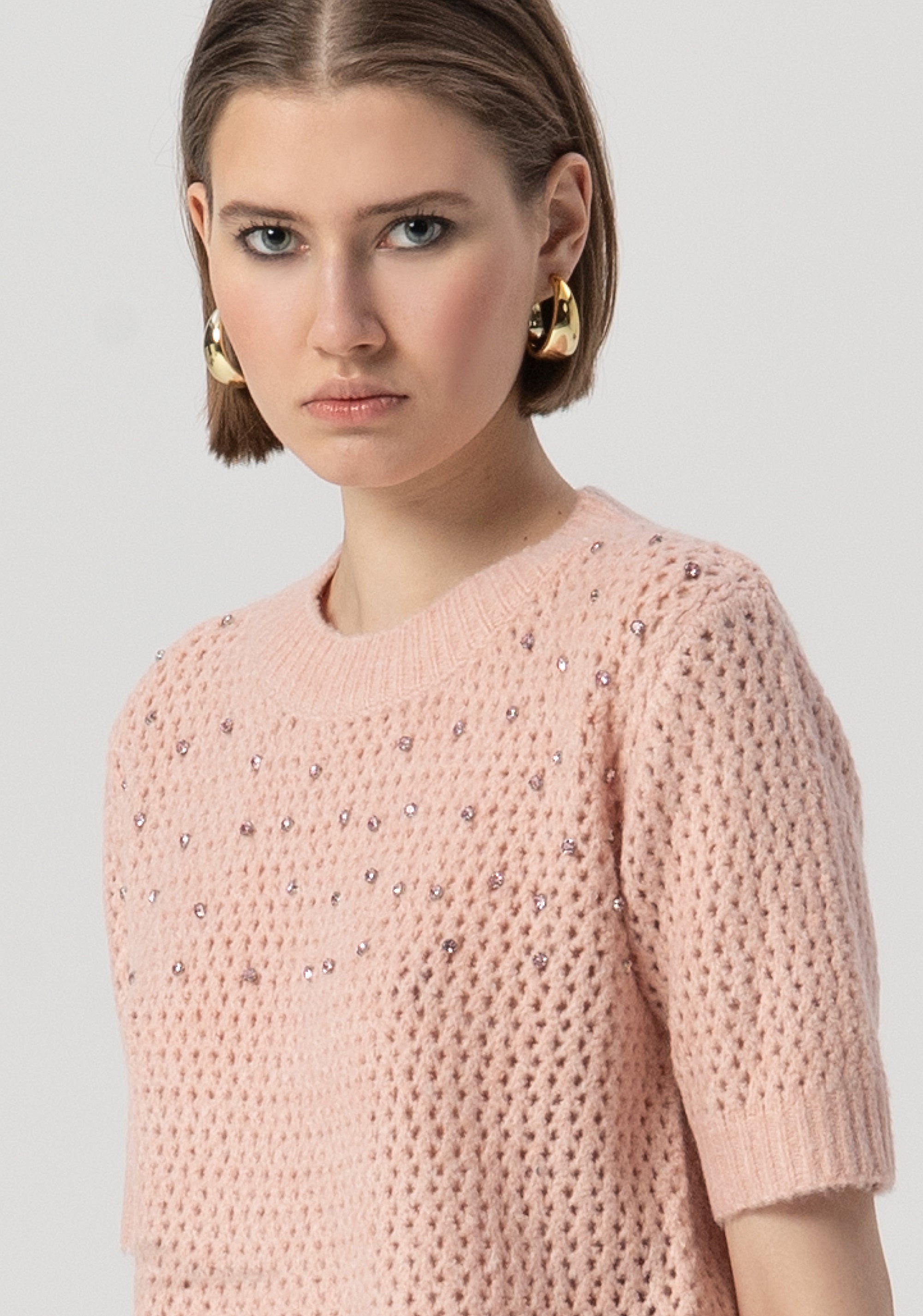 Knitwear regular fit with overlock Fracomina FS25WT7008K45701-444-2