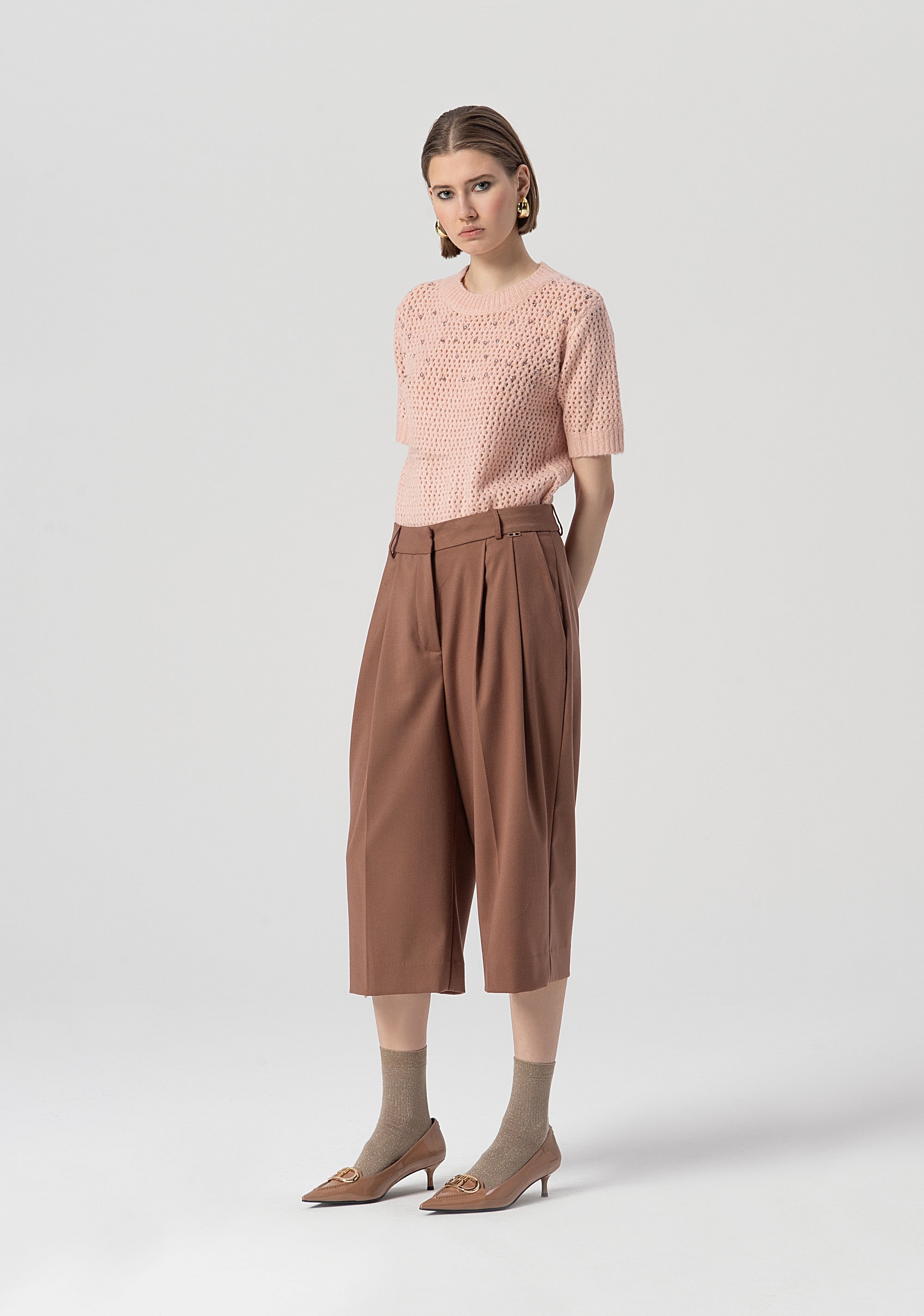 Knitwear regular fit with overlock Fracomina FS25WT7008K45701-444-4