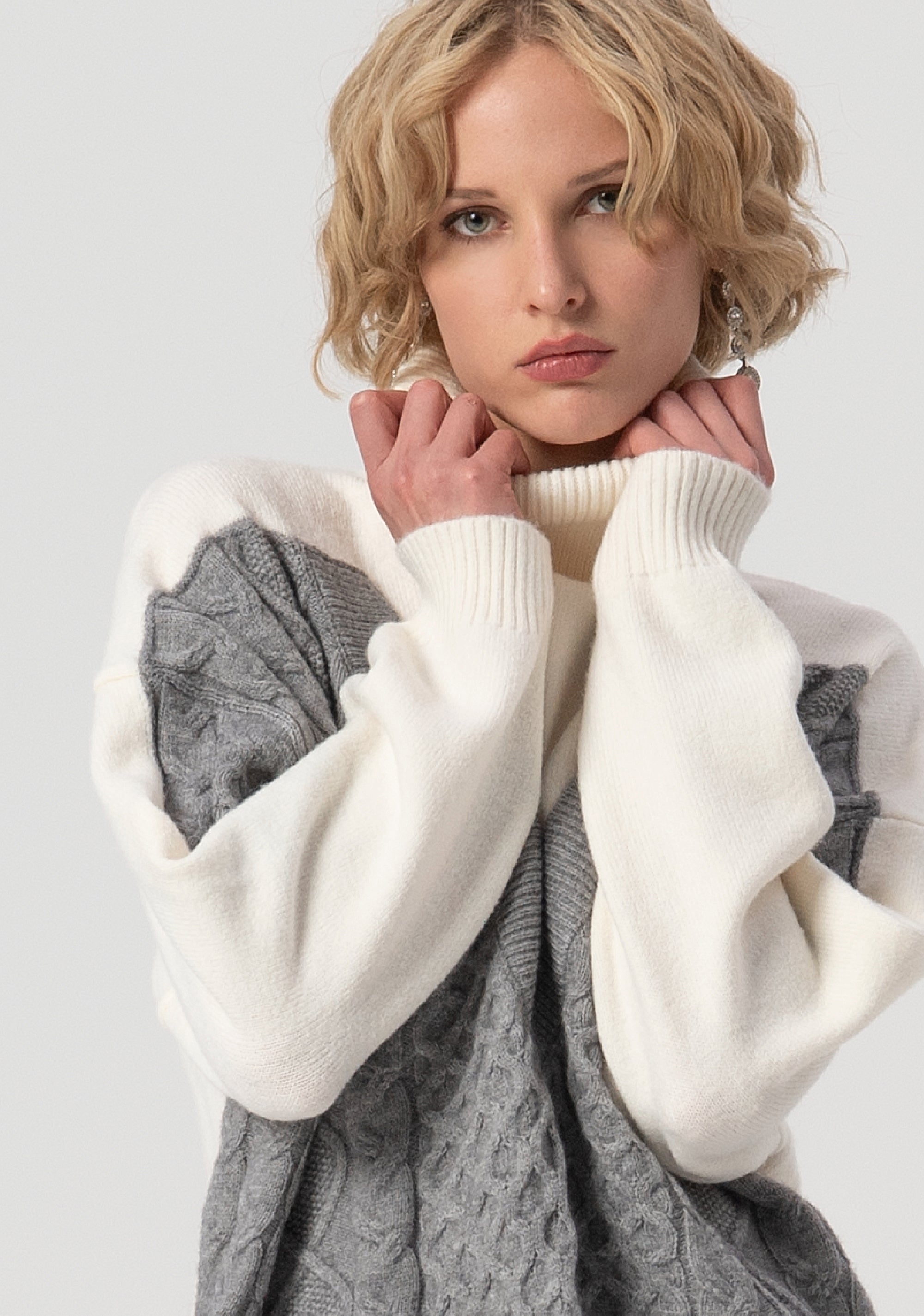 Knitwear over fit with plaits detail Fracomina FS25WT7015K47101-636-2