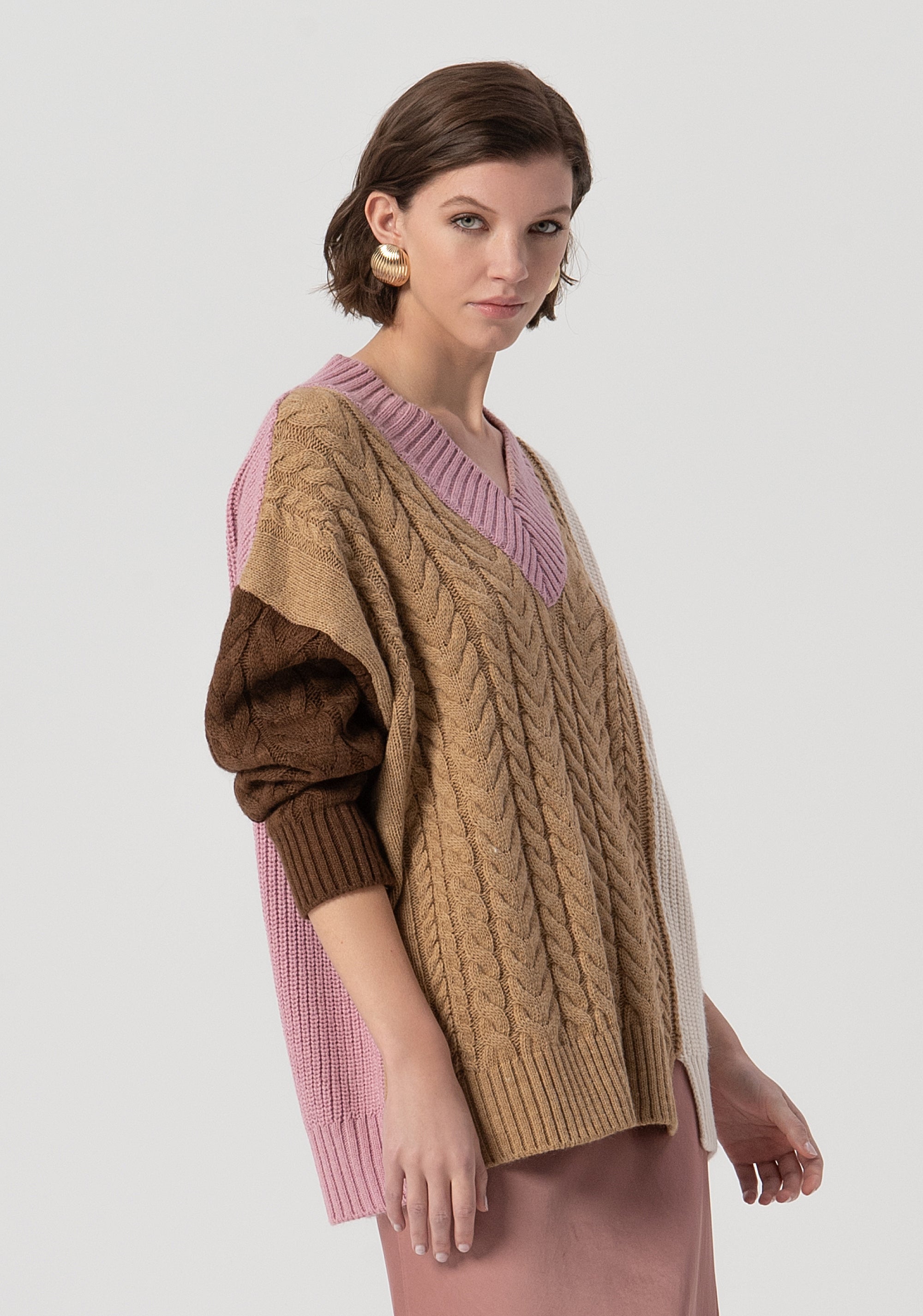 Knitwear over fit with wool and alpaca Fracomina FS25WT7029K53501-210-3