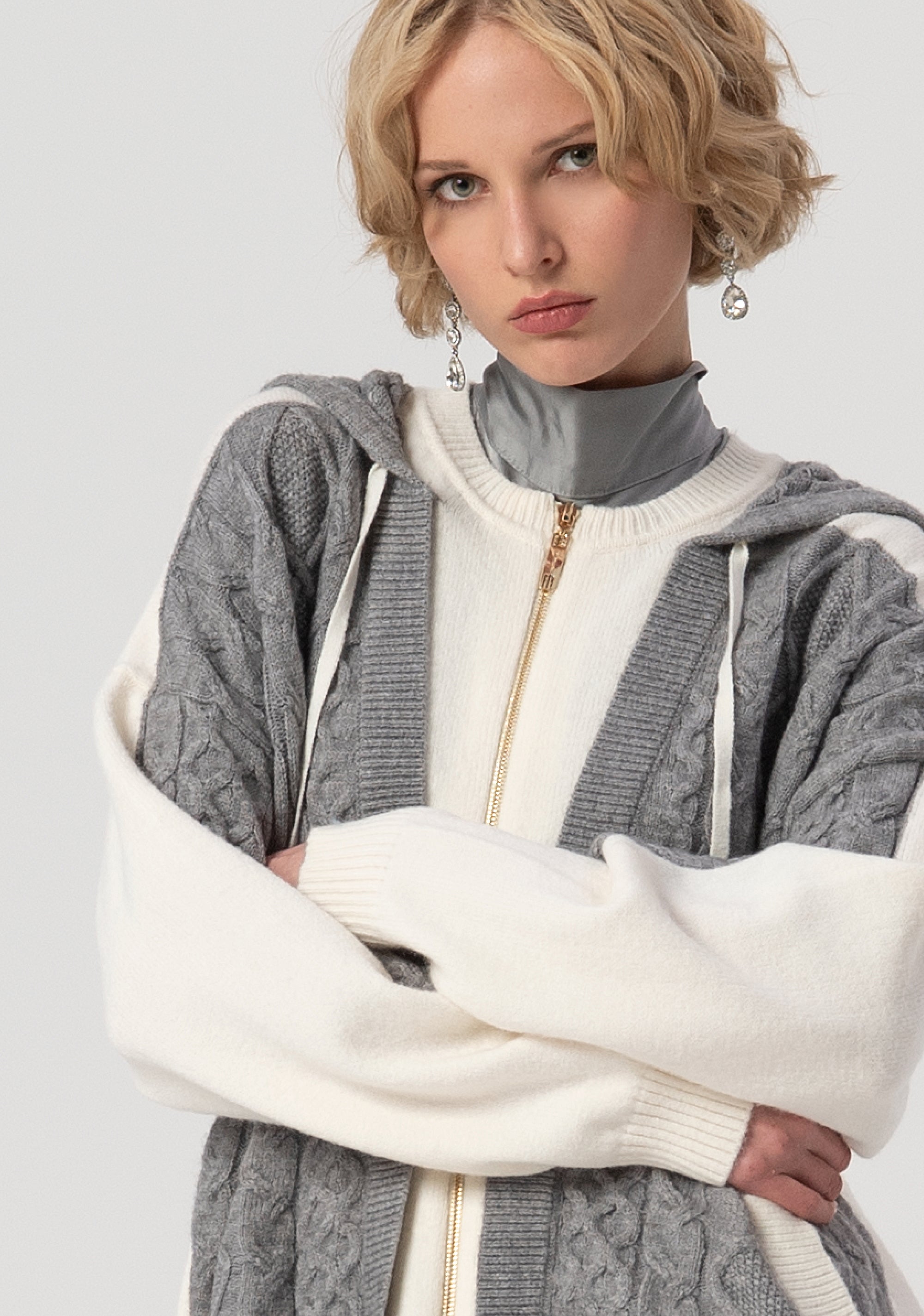 Cardigan over fit with plaits details Fracomina FS25WT8001K47101-636-2