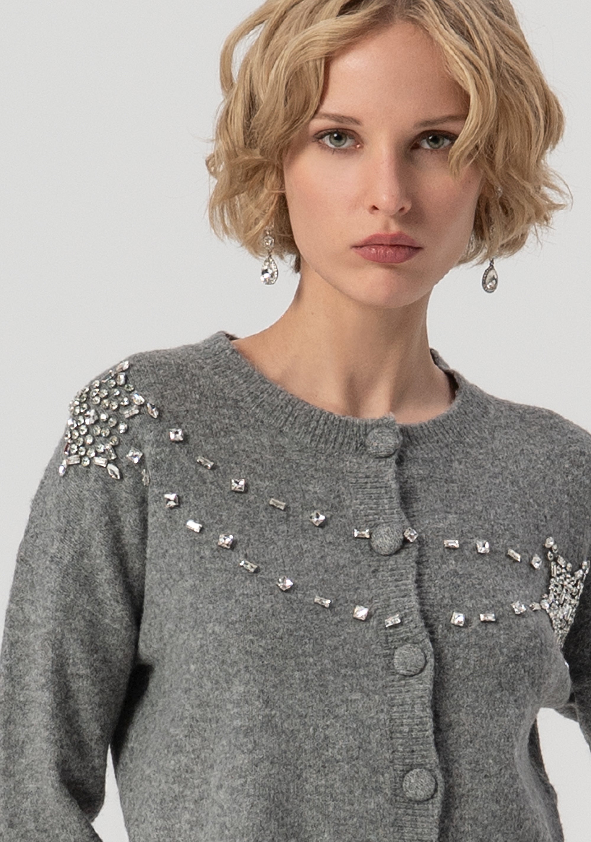 Cardigan regular fit with shiny stones Fracomina FS25WT8002K560R9-156-2
