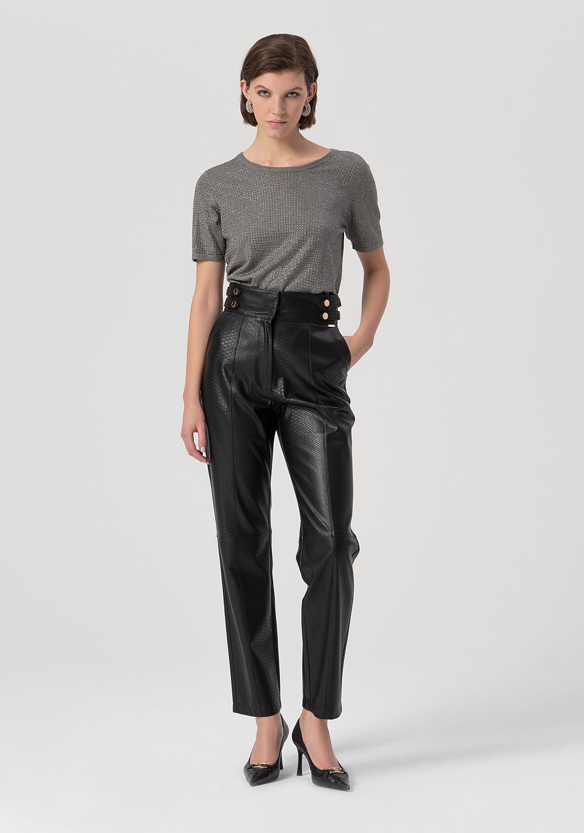 Cigarette pant with high waist Fracomina FS25WV2001P41101-053-1