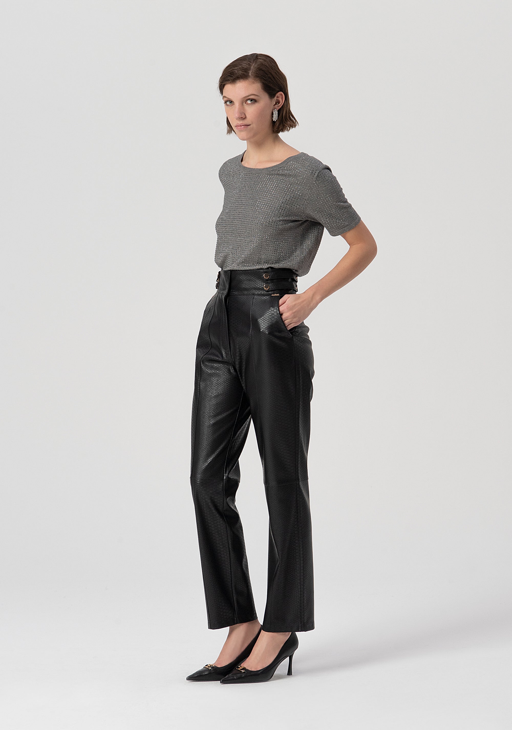 Cigarette pant with high waist Fracomina FS25WV2001P41101-053-3