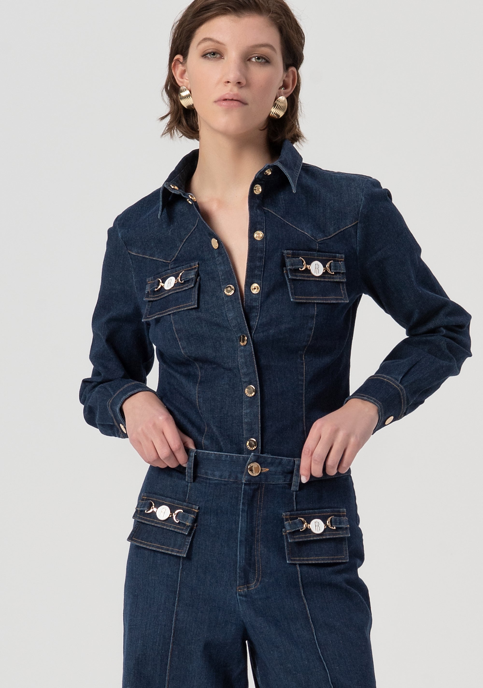 High-Waisted Wide-Leg Jeans Fracomina FS25WV3004W78201-064-2
