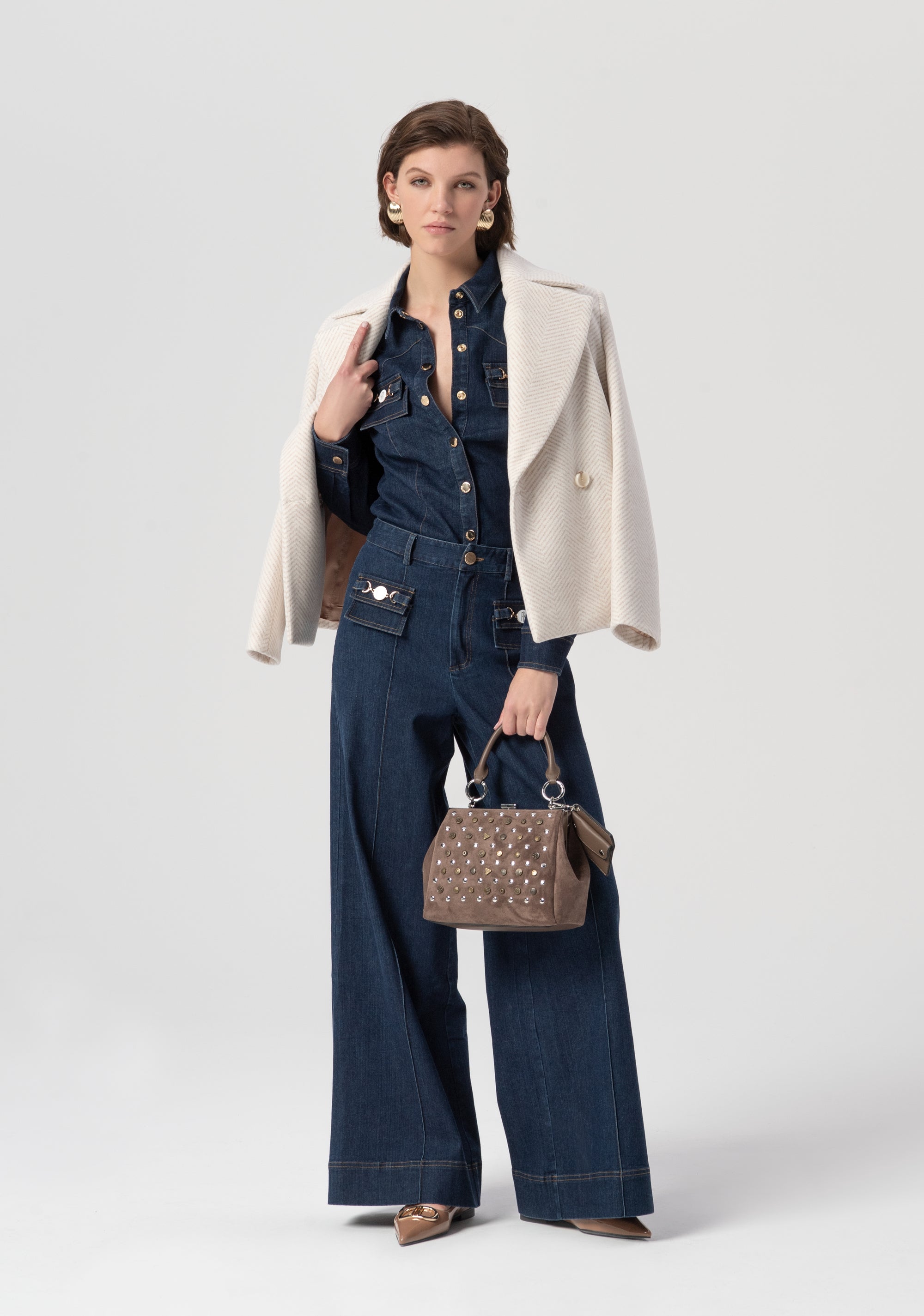 High-Waisted Wide-Leg Jeans Fracomina FS25WV3004W78201-064-4