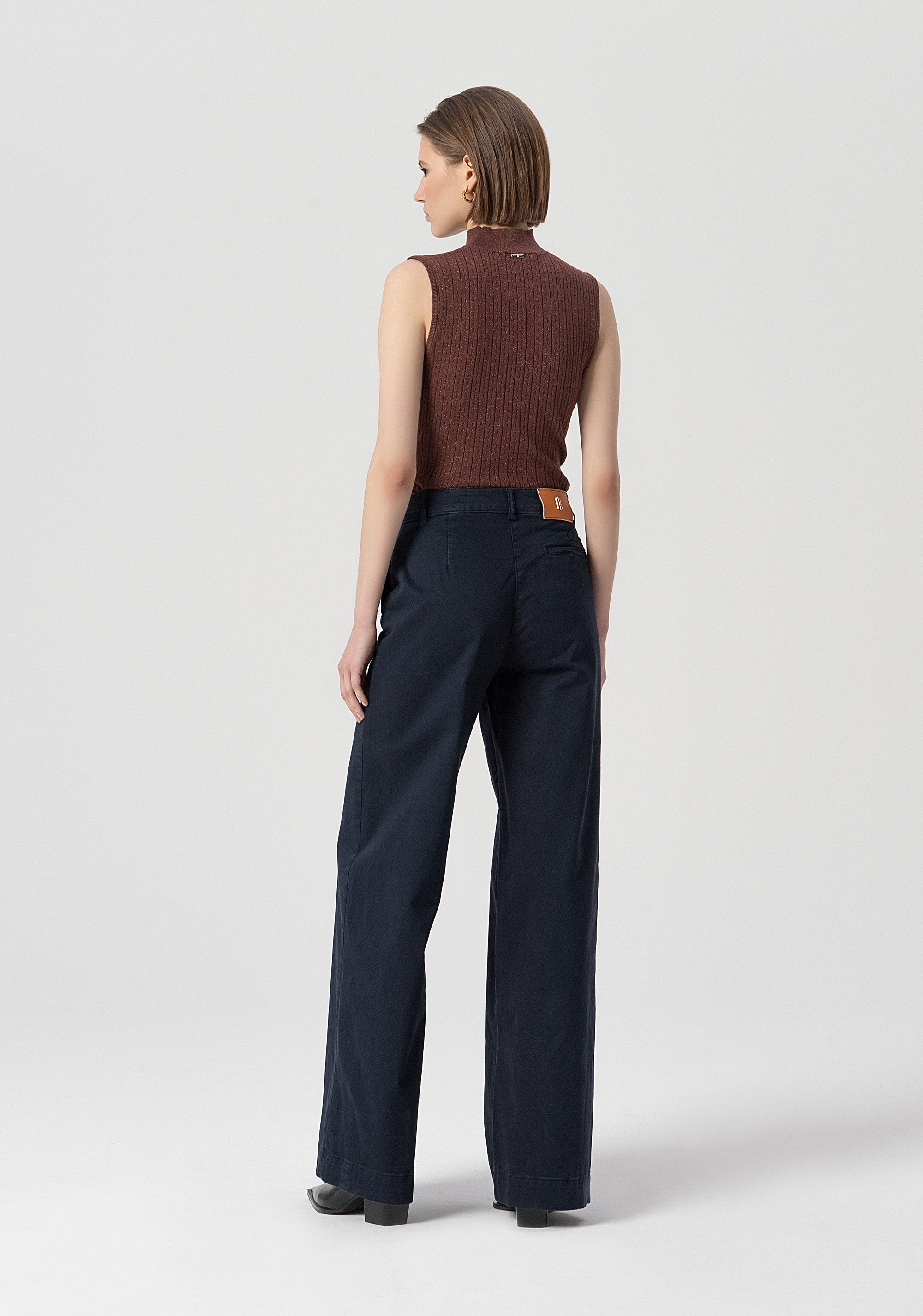 Palazzo pant flare made in gabardine Fracomina FS25WV3008W42001-064-4