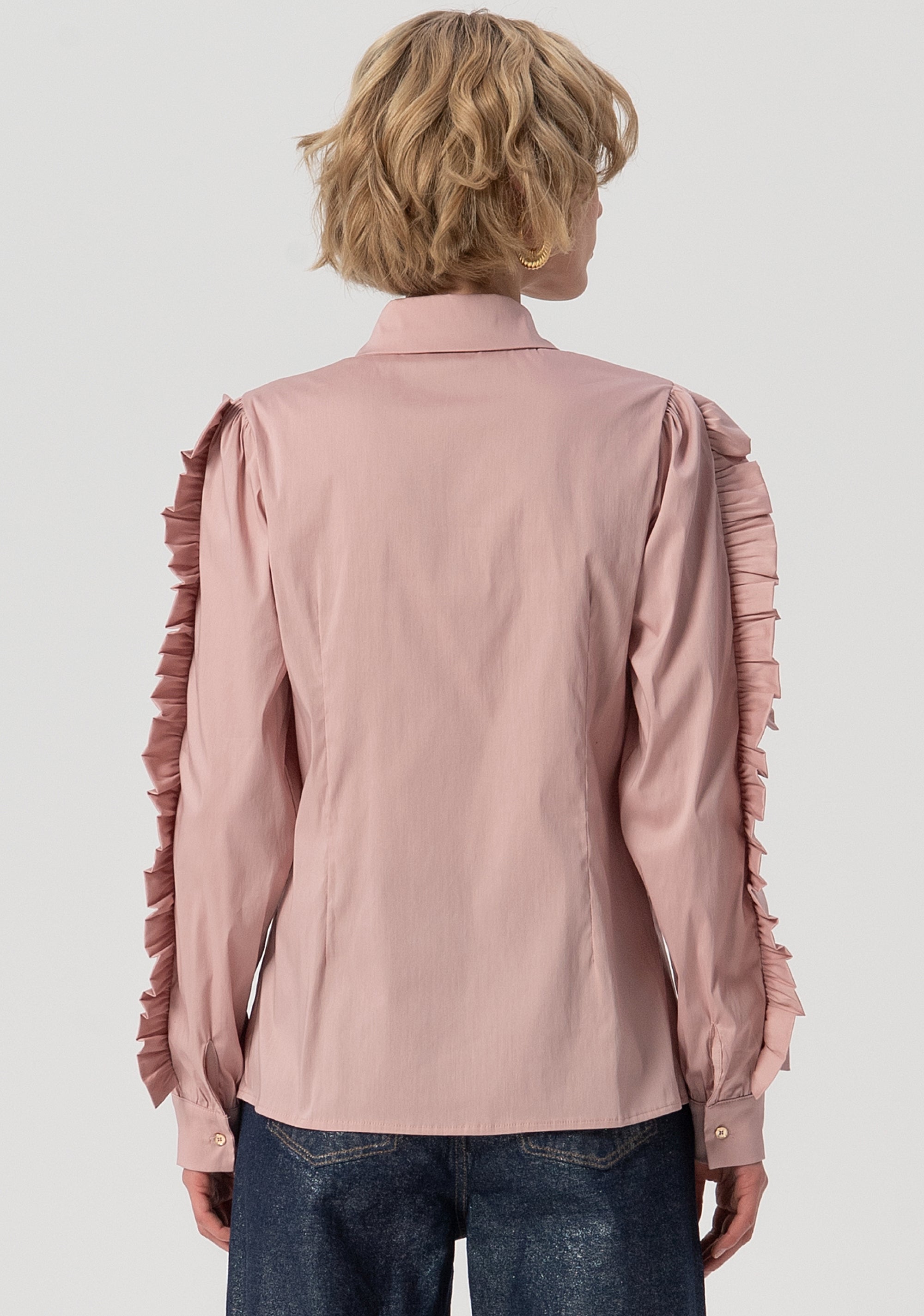 Shirt regular fit made in popeline with frills at the sleeves Fracomina FS25WV3015D400L9-365-3_de44367f-ee45-411e-989c-0c9cc33b16f7