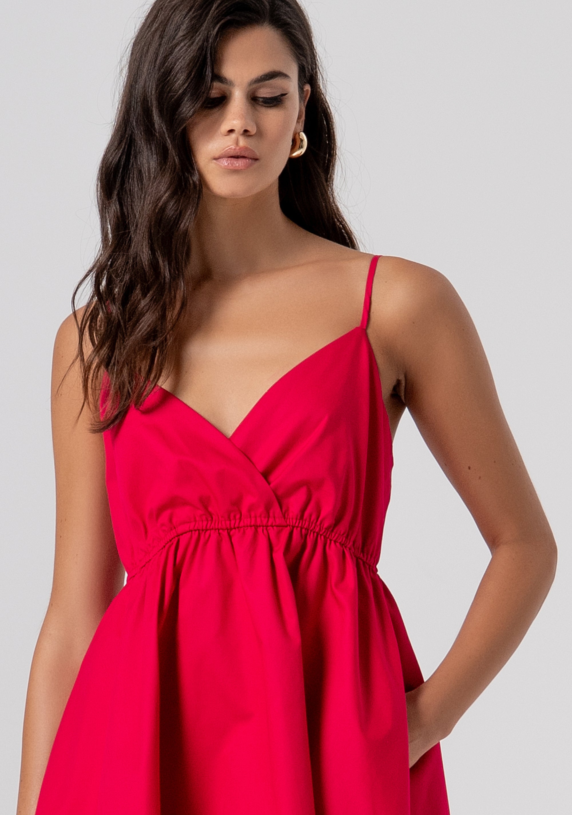 Mini sleeveless dress made cotton popeline Fracomina FS26SD1001W400E5-689-2