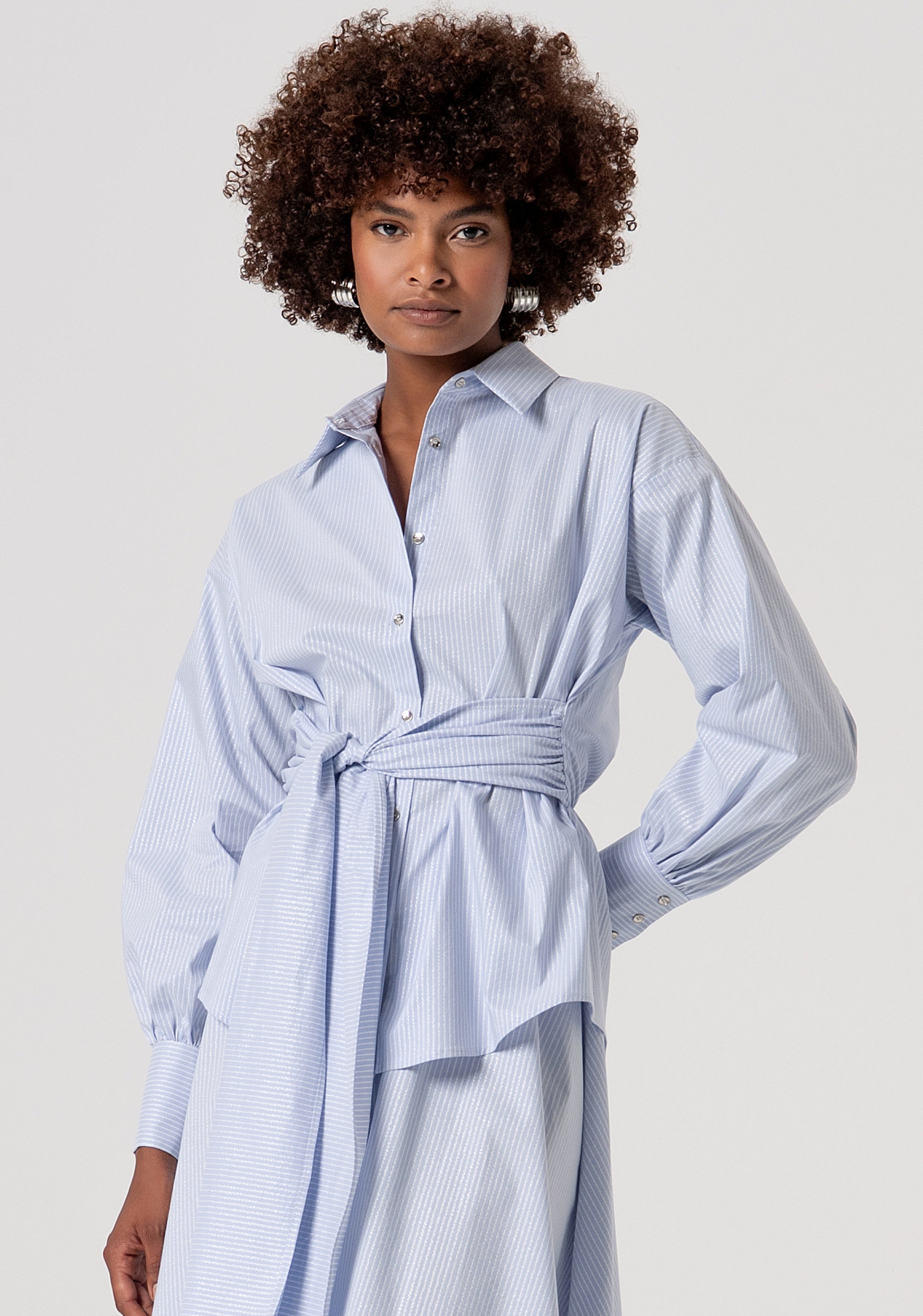 Chemisier dress regular fit middle length with stripes Fracomina FS26SD2004W520N8-L62-2