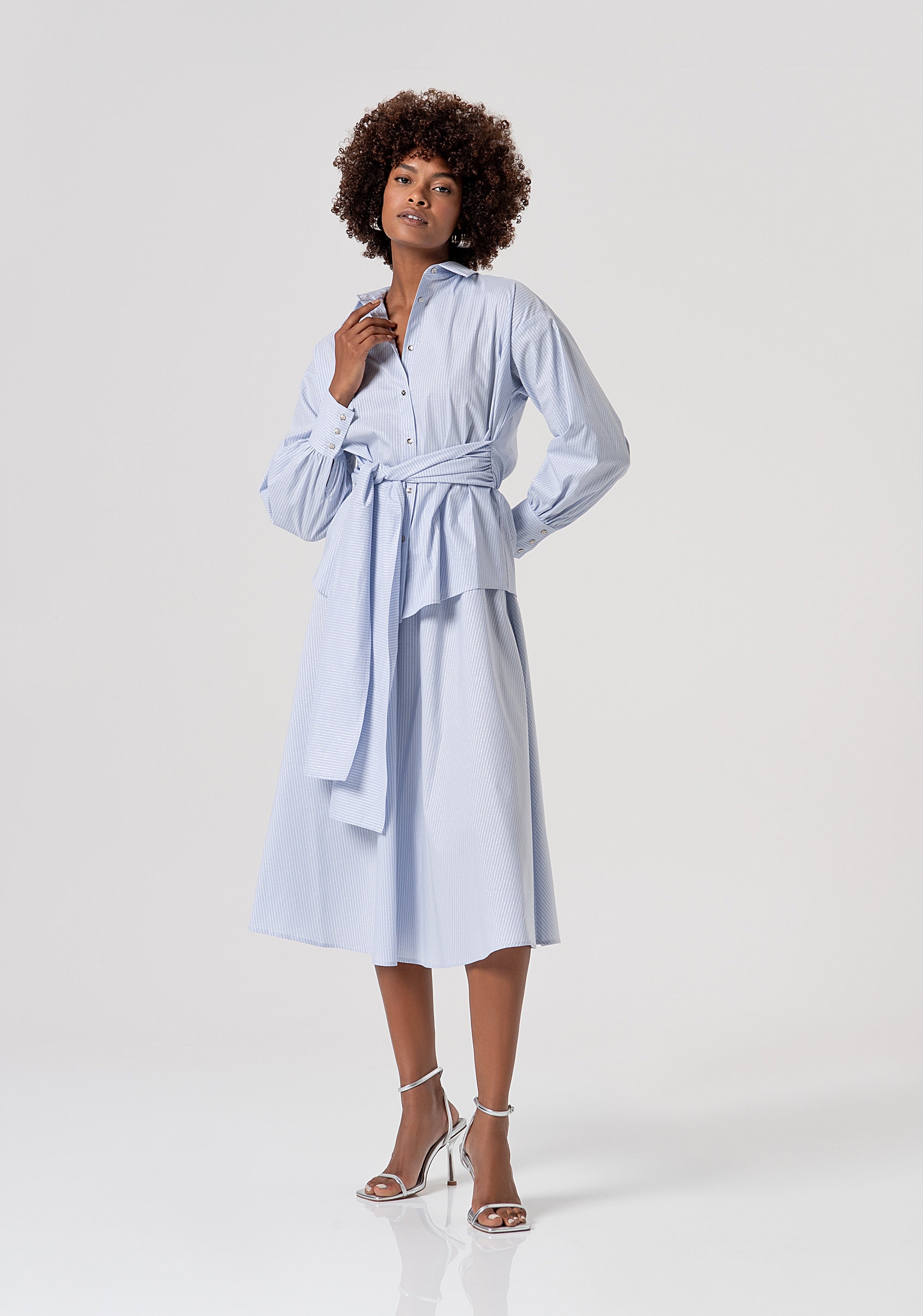 Chemisier dress regular fit middle length with stripes Fracomina FS26SD2004W520N8-L62