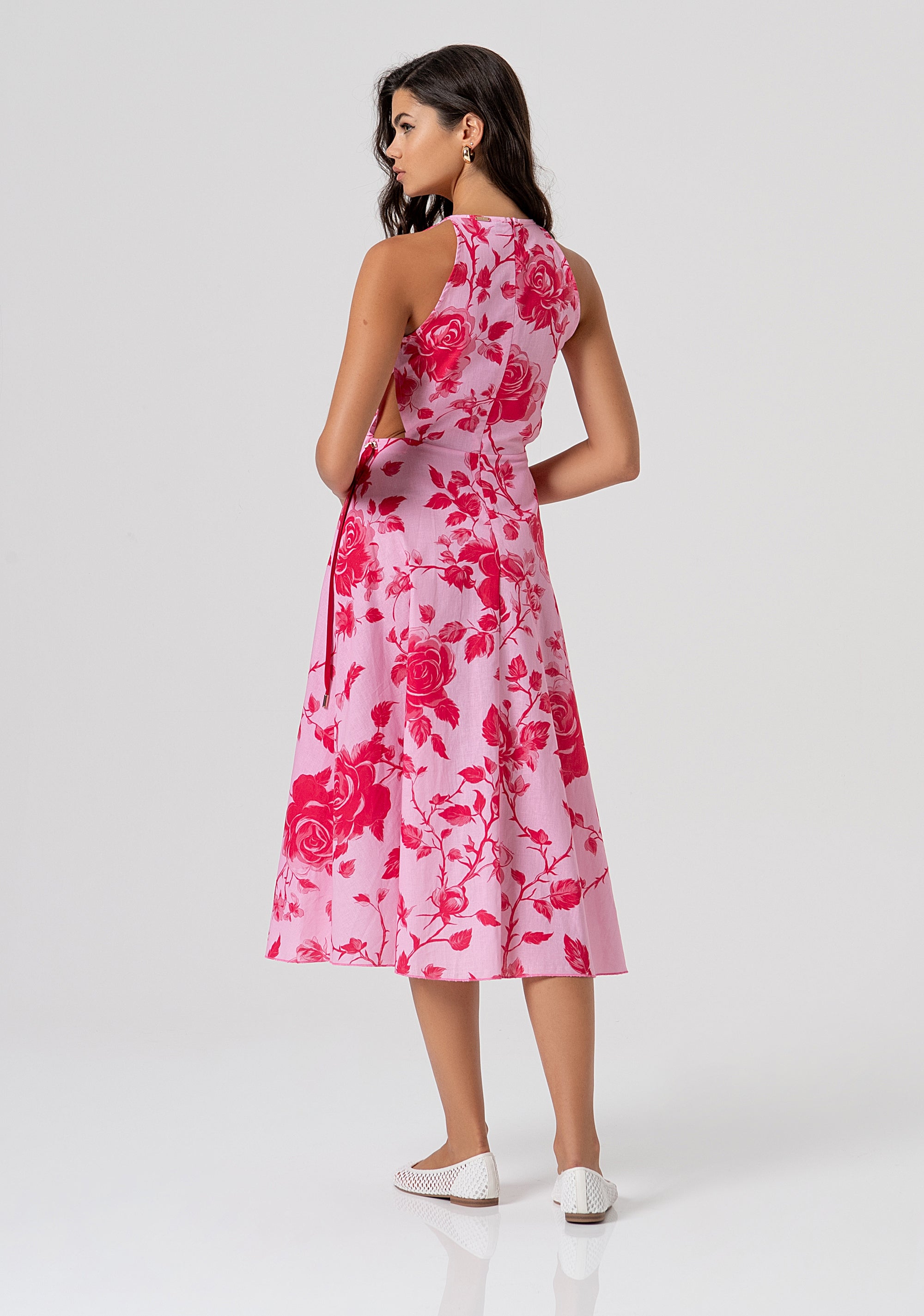 Sleeveless dress middle length with flowery pattern Fracomina FS26SD2012W622K9-G54-3