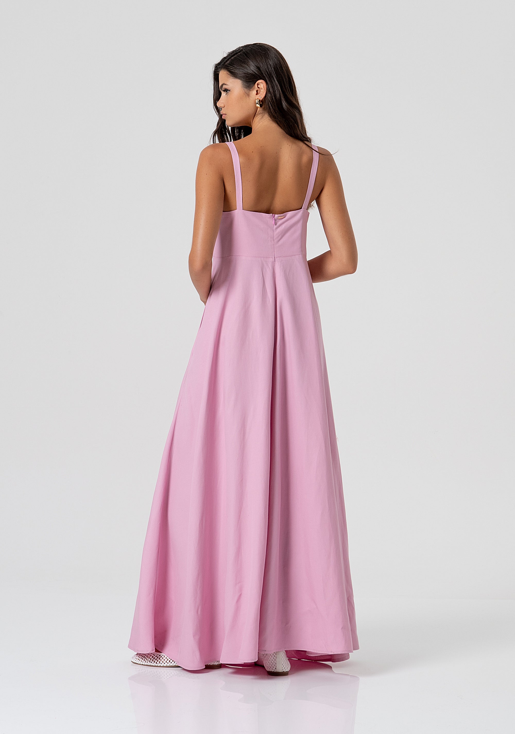 Long sleeveless dress made in viscose and linen Fracomina FS26SD3004W69301-226-3