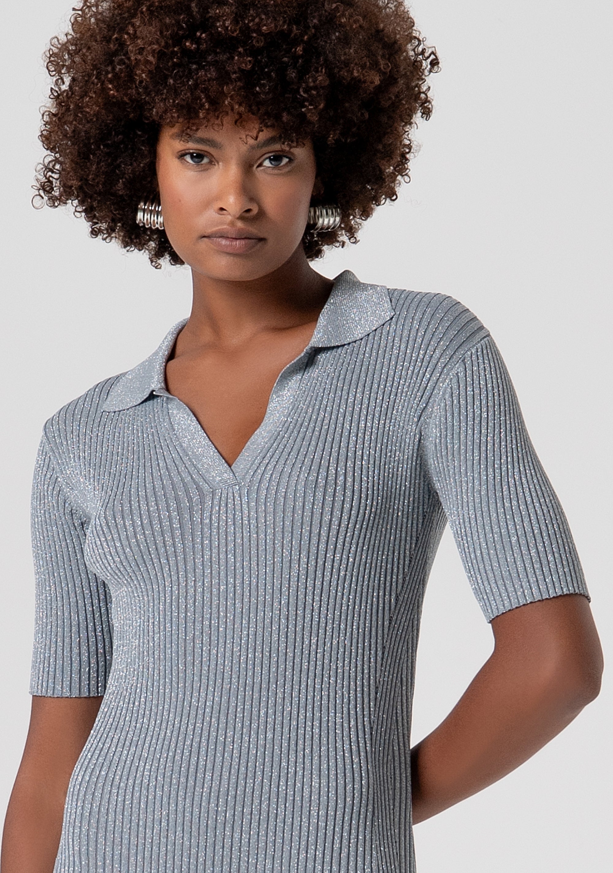 Knitted dress slim fit middle length with ribs Fracomina FS26SD5001K564Q7-156-2
