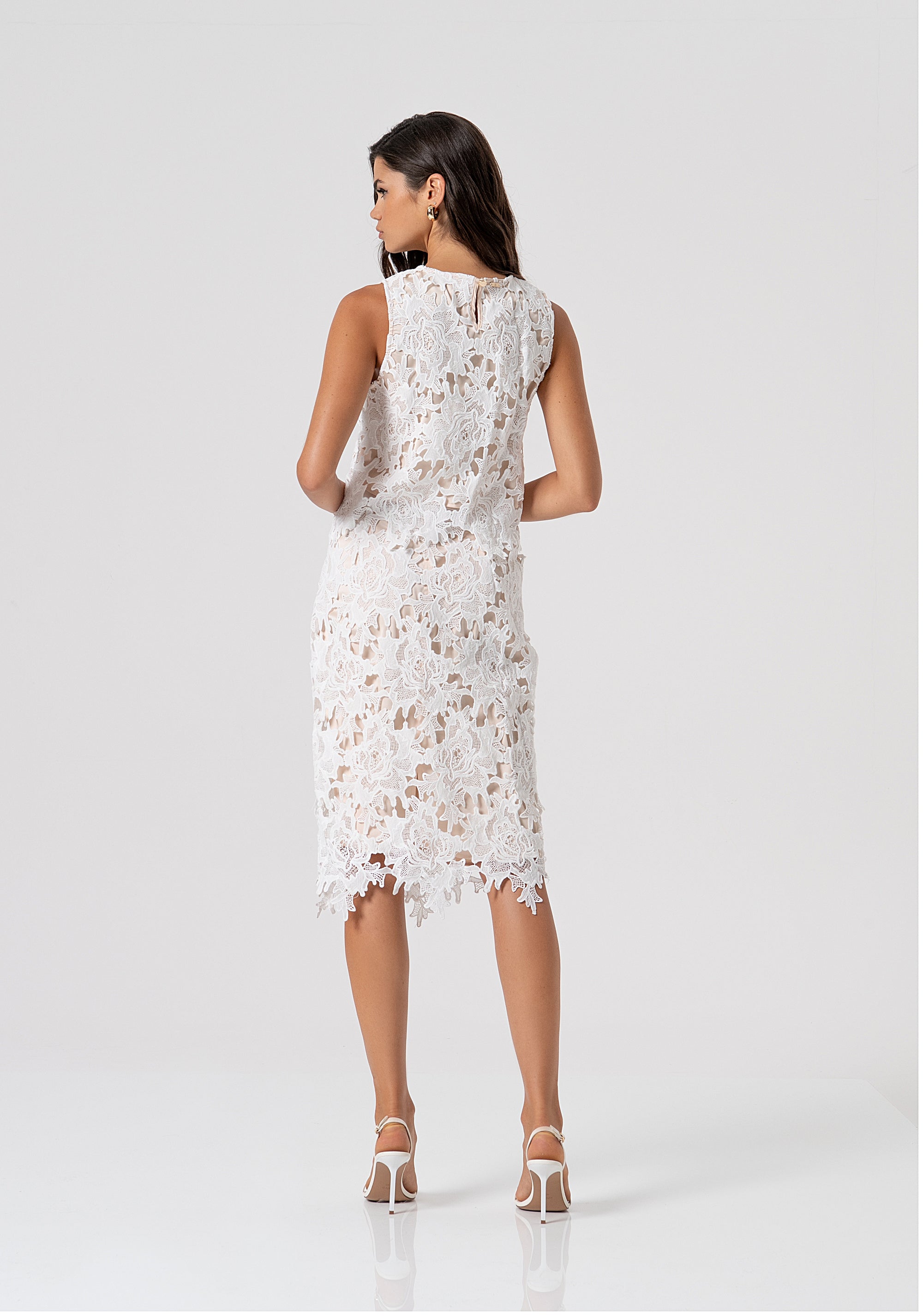 Skirt slim fit middle length with lace Fracomina FS26SG1004W62401-278-3