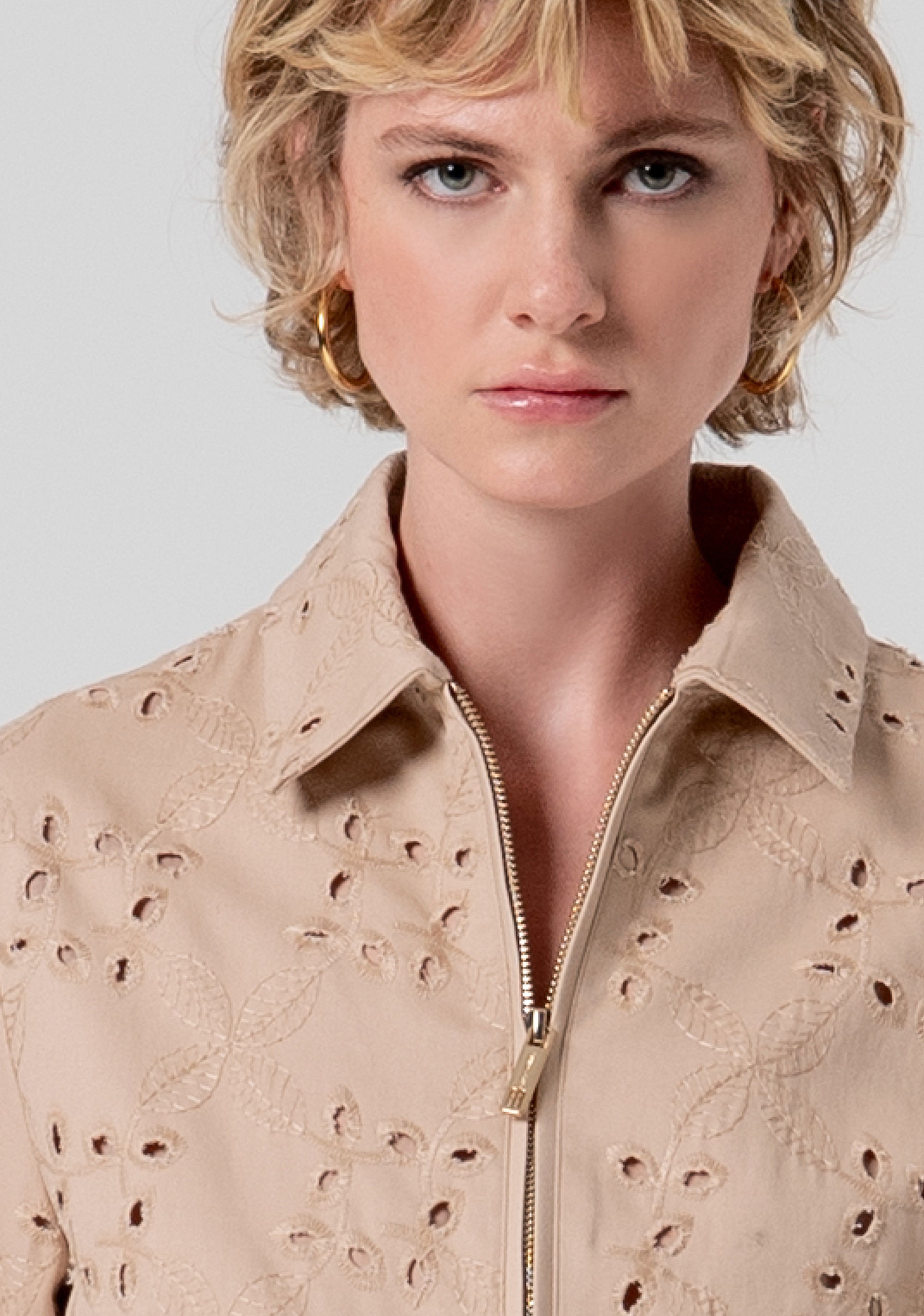 Bomber jacket regular fit made in San Gallo lace Fracomina FS26SJ2002W825V8-050-2