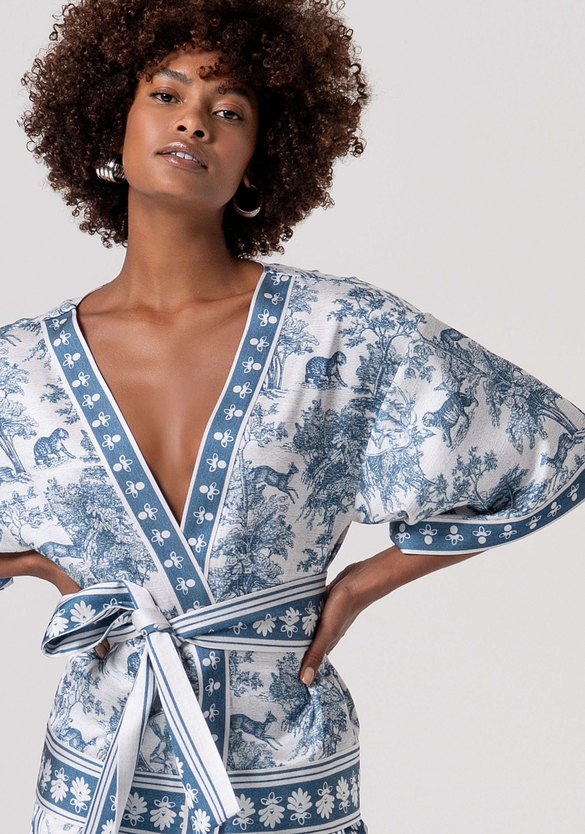 Kimono style jacket regular fit with conceptual pattern Fracomina FS26SJ3008W459K5-083-2