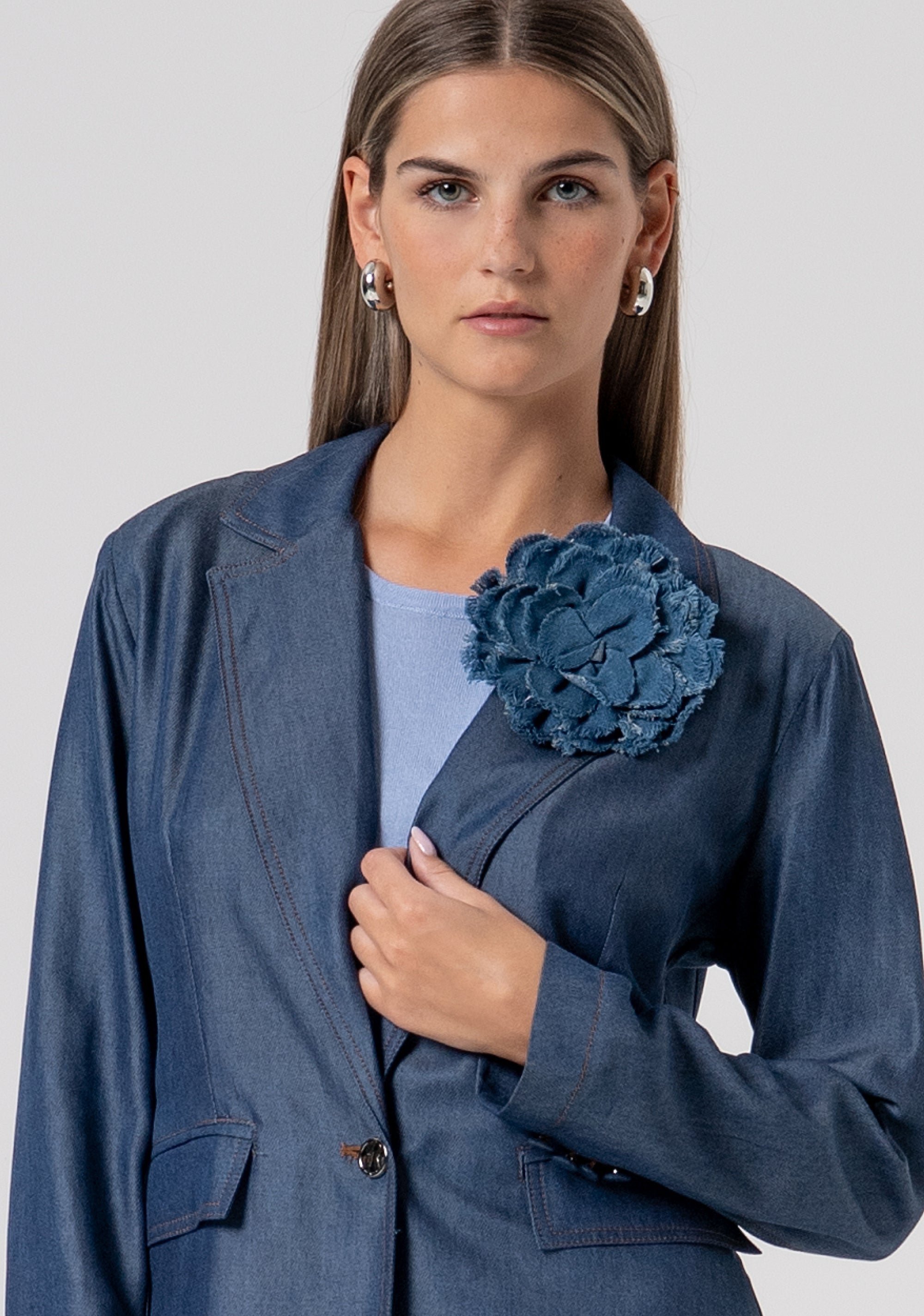 Blazer jacket over fit single breasted made in tencel Fracomina FS26SJ4001D46901-064-2