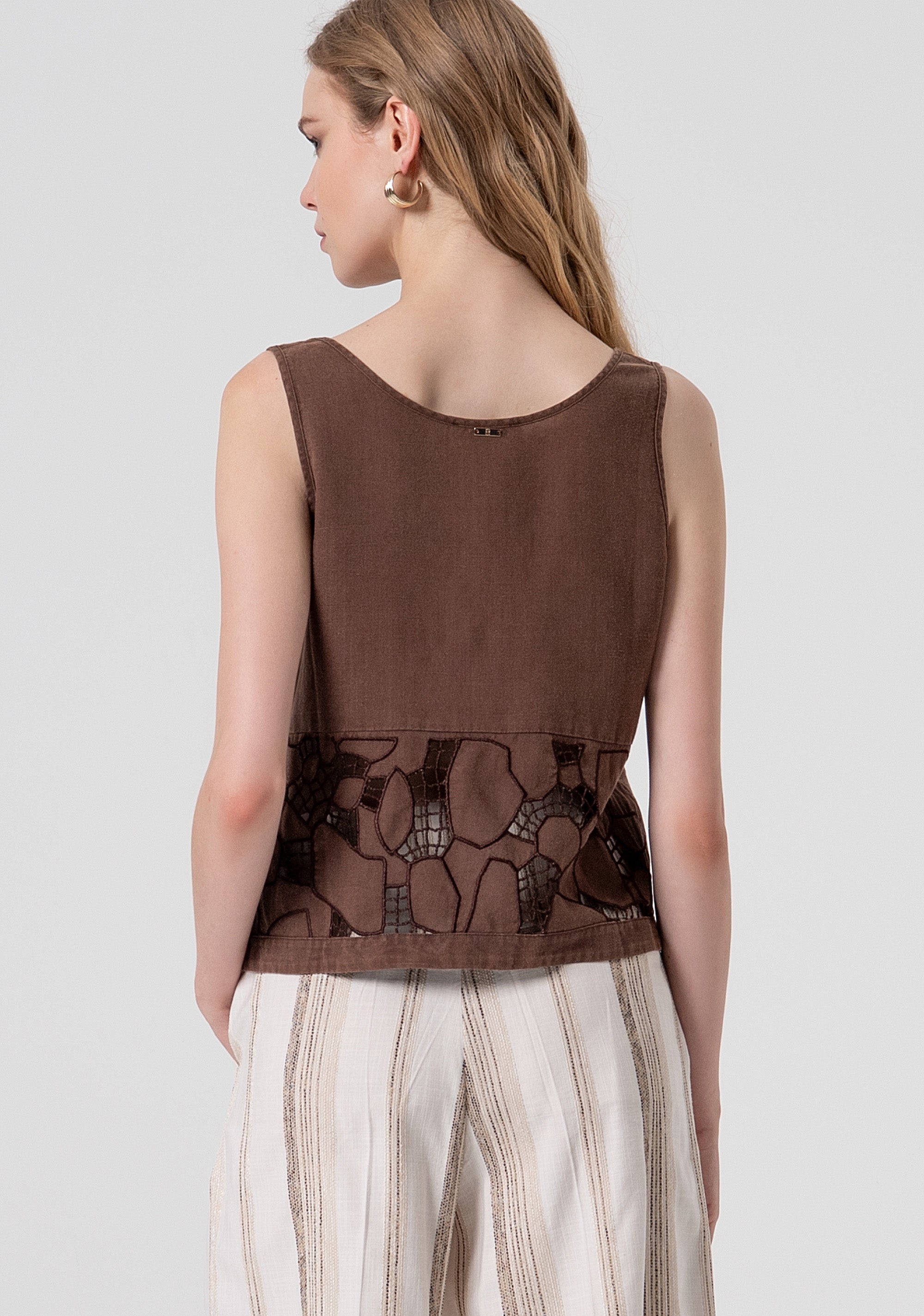 Tank top with embroideries Fracomina FS26ST2001W826E5-091-3