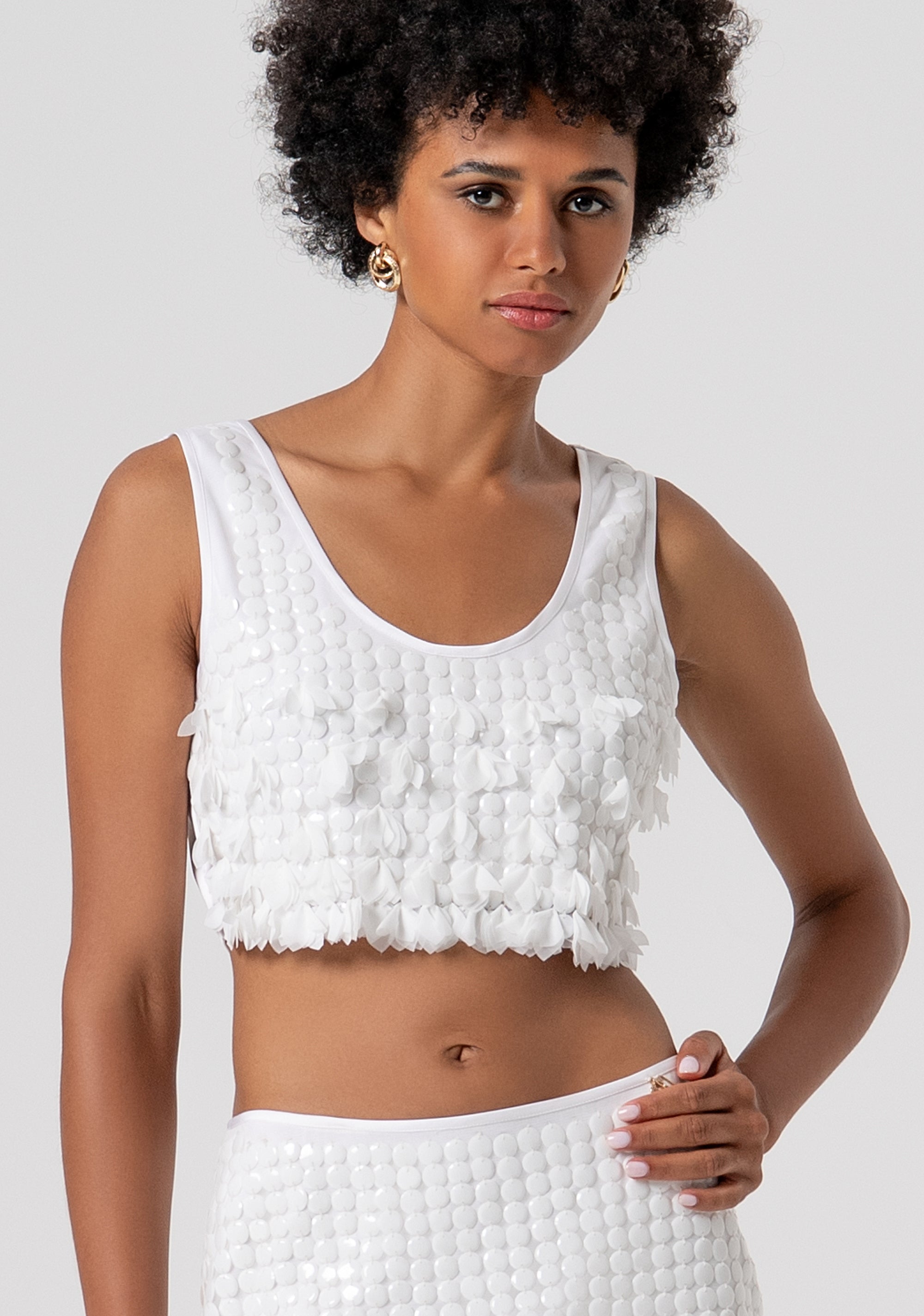 Top cropped made in sequins Fracomina FS26ST2002W411R9-278