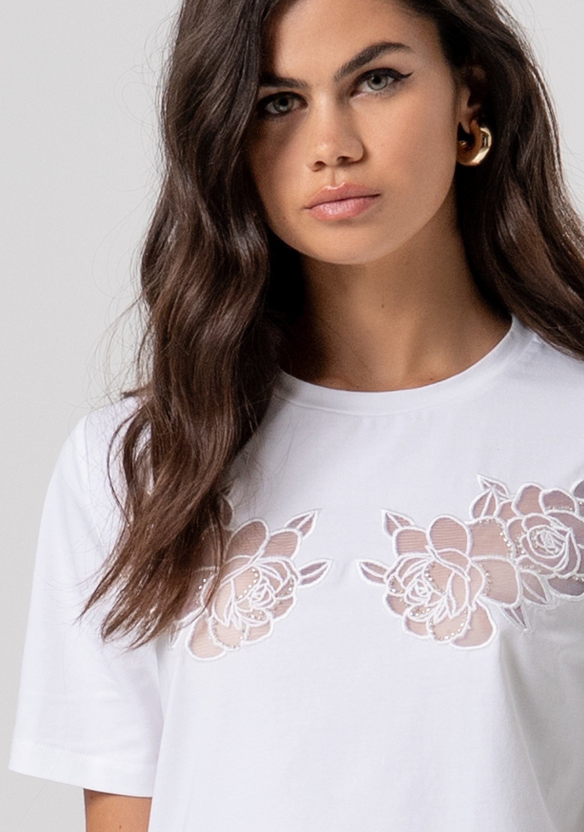 T-shirt regular fit with embroideries Fracomina FS26ST3001J401E5-278-2