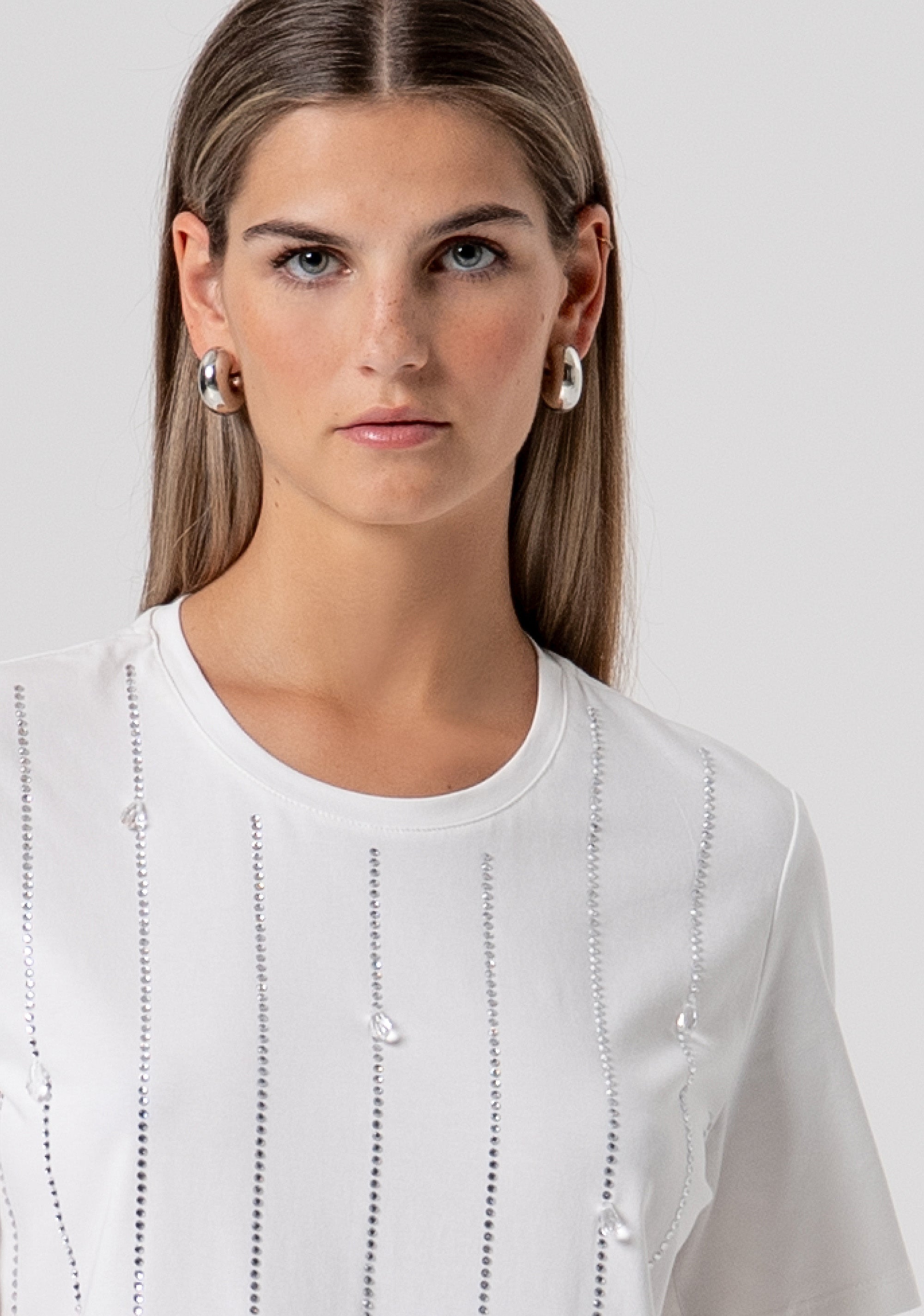 T-shirt regular fit made in jersey with strasses Fracomina FS26ST3006J401R9-278-2
