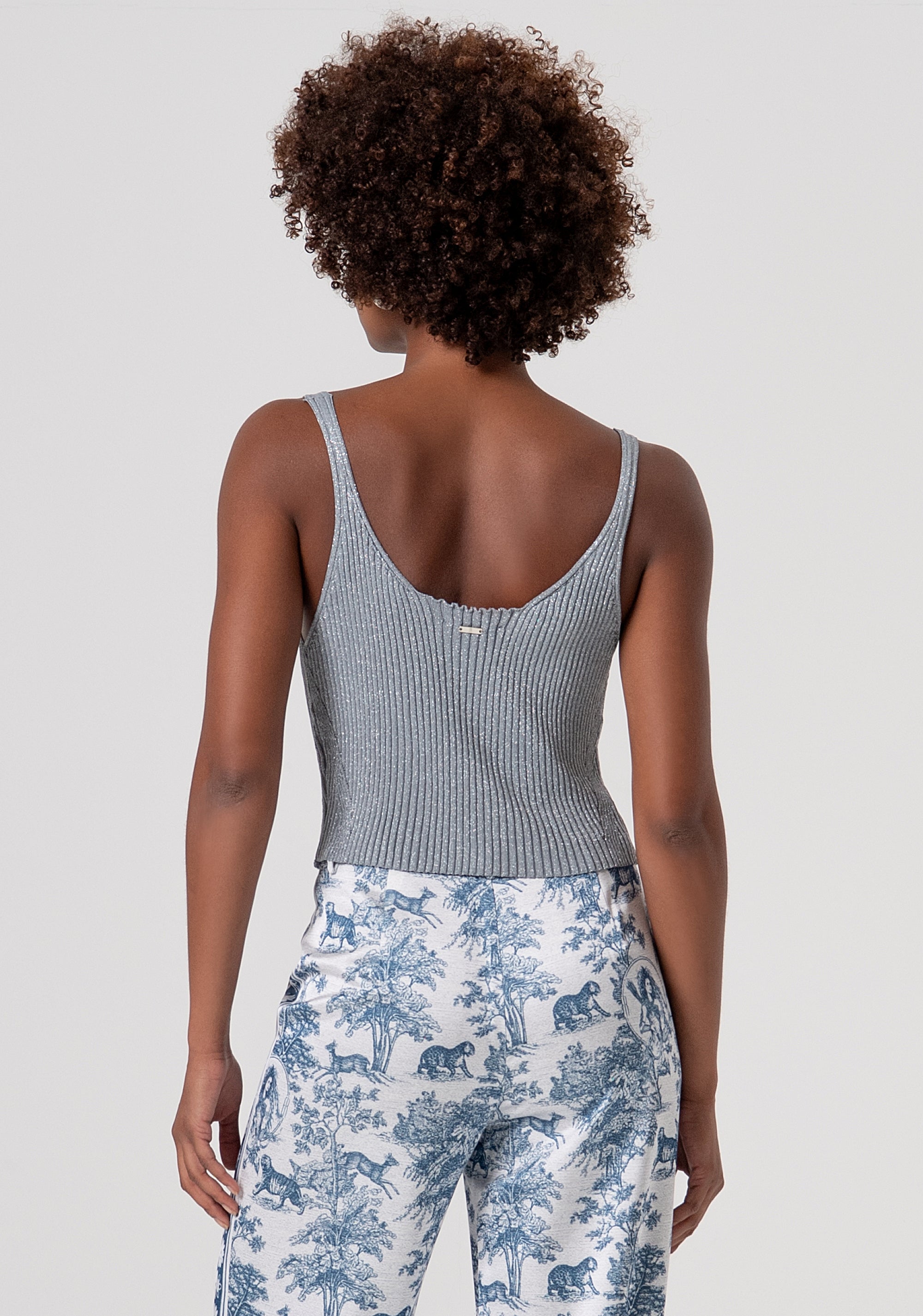 Knitted tank top with lurex Fracomina FS26ST4002K564Q7-156-3