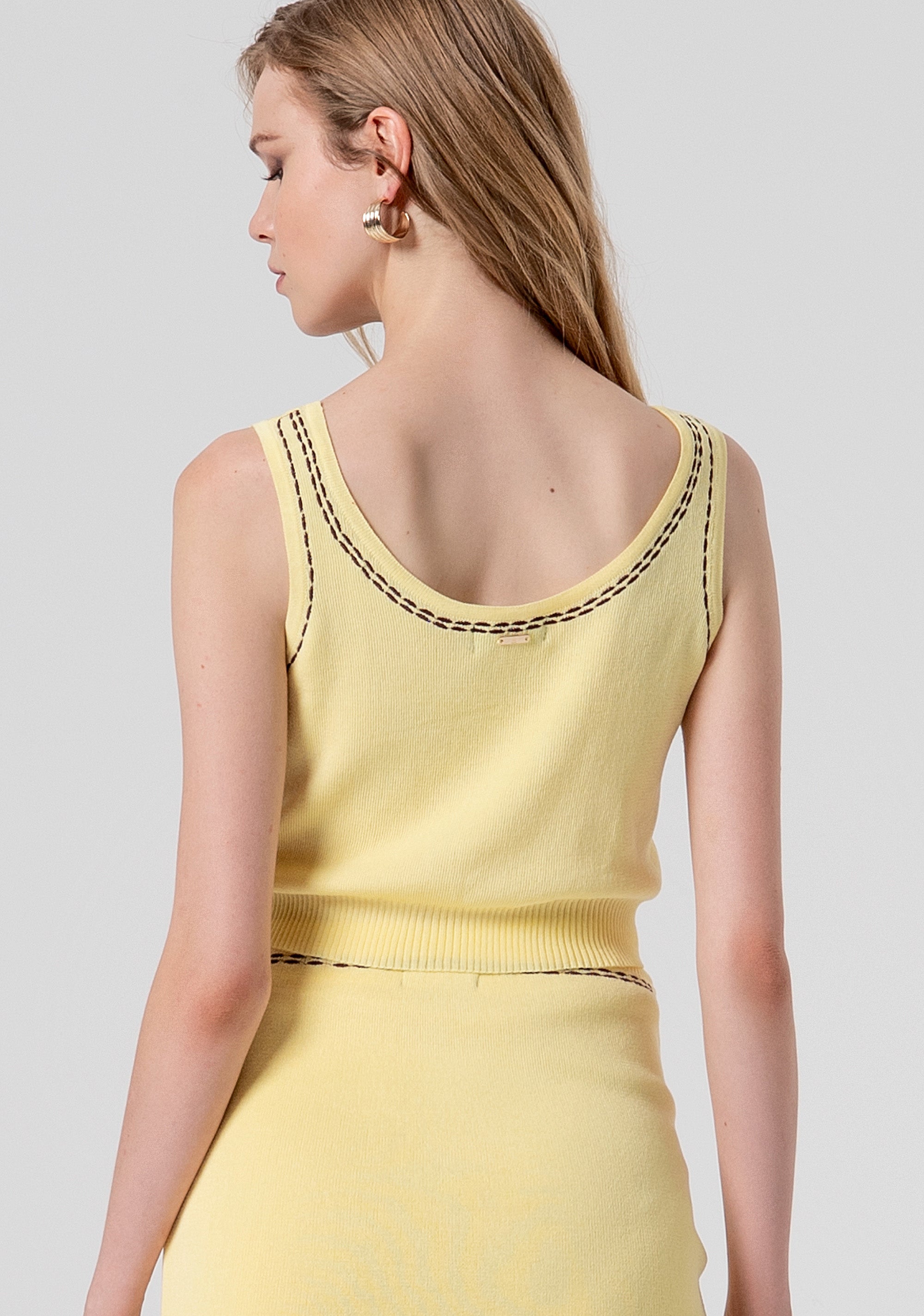 Knitted tank top cropped Fracomina FS26ST4004K41601-184-3