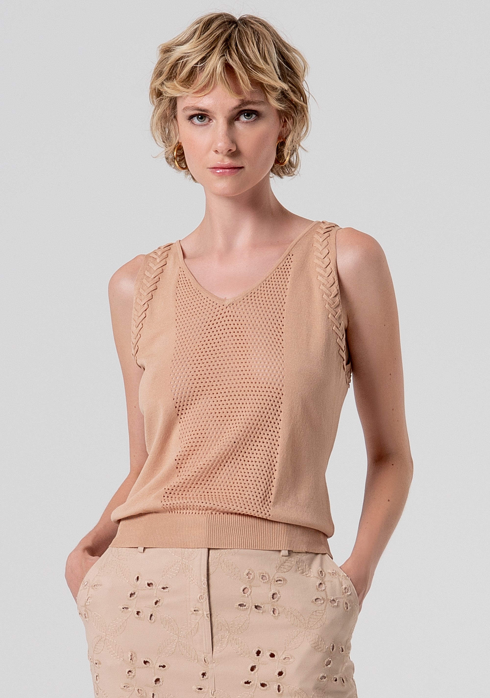 Knitted tank top Fracomina FS26ST4005K55601-050-1