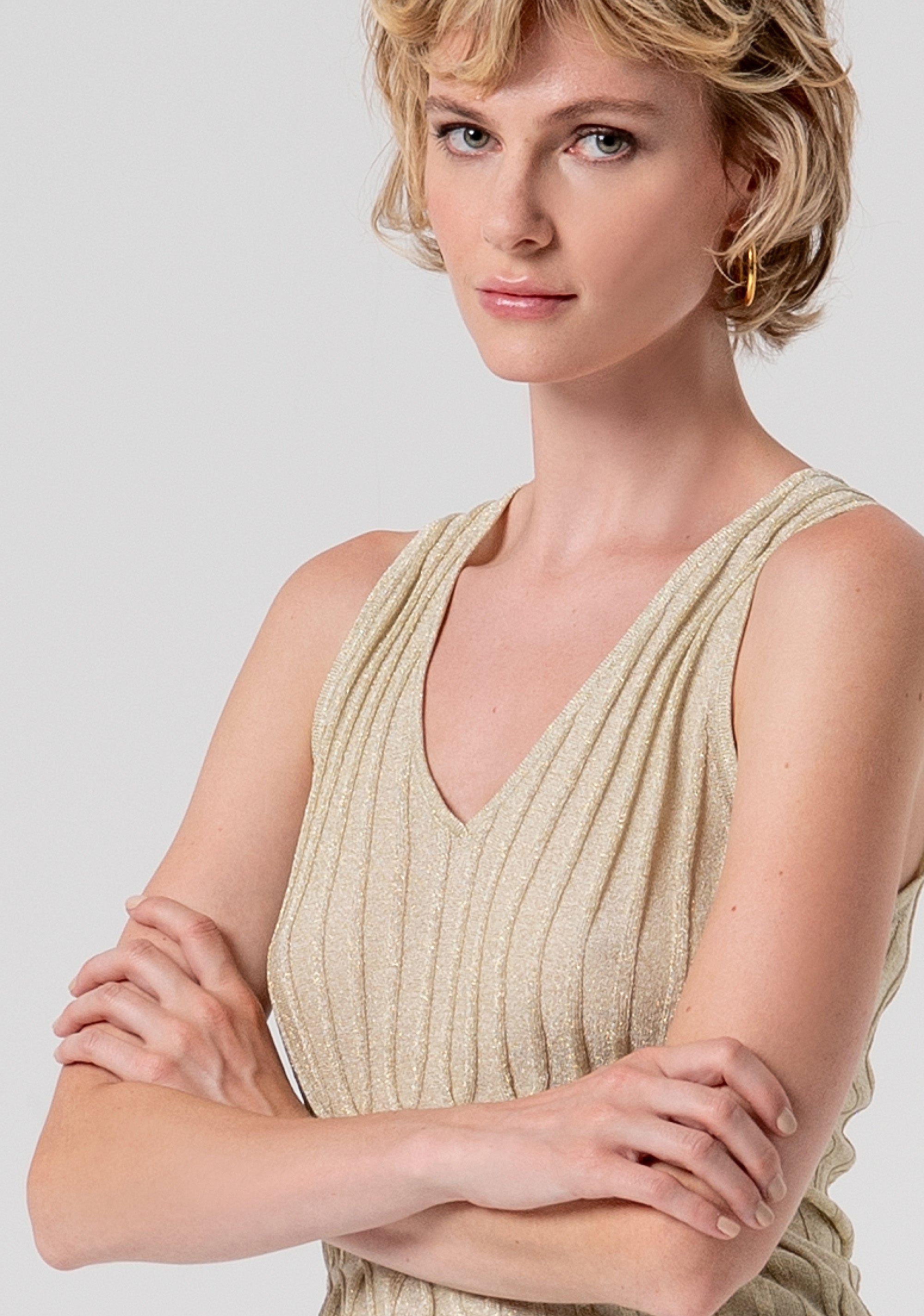 Knitted tank top with lurex Fracomina FS26ST4006K414Q7-150-2