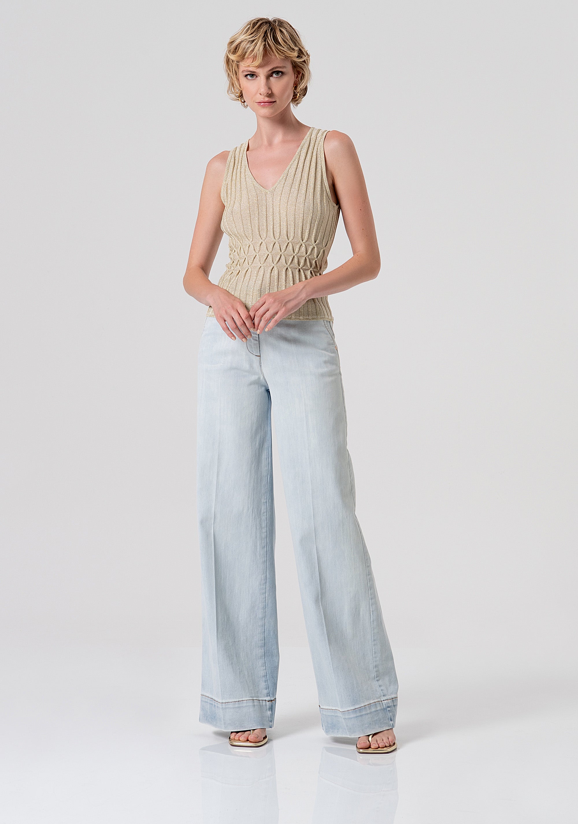 Knitted tank top with lurex Fracomina FS26ST4006K414Q7-150-4