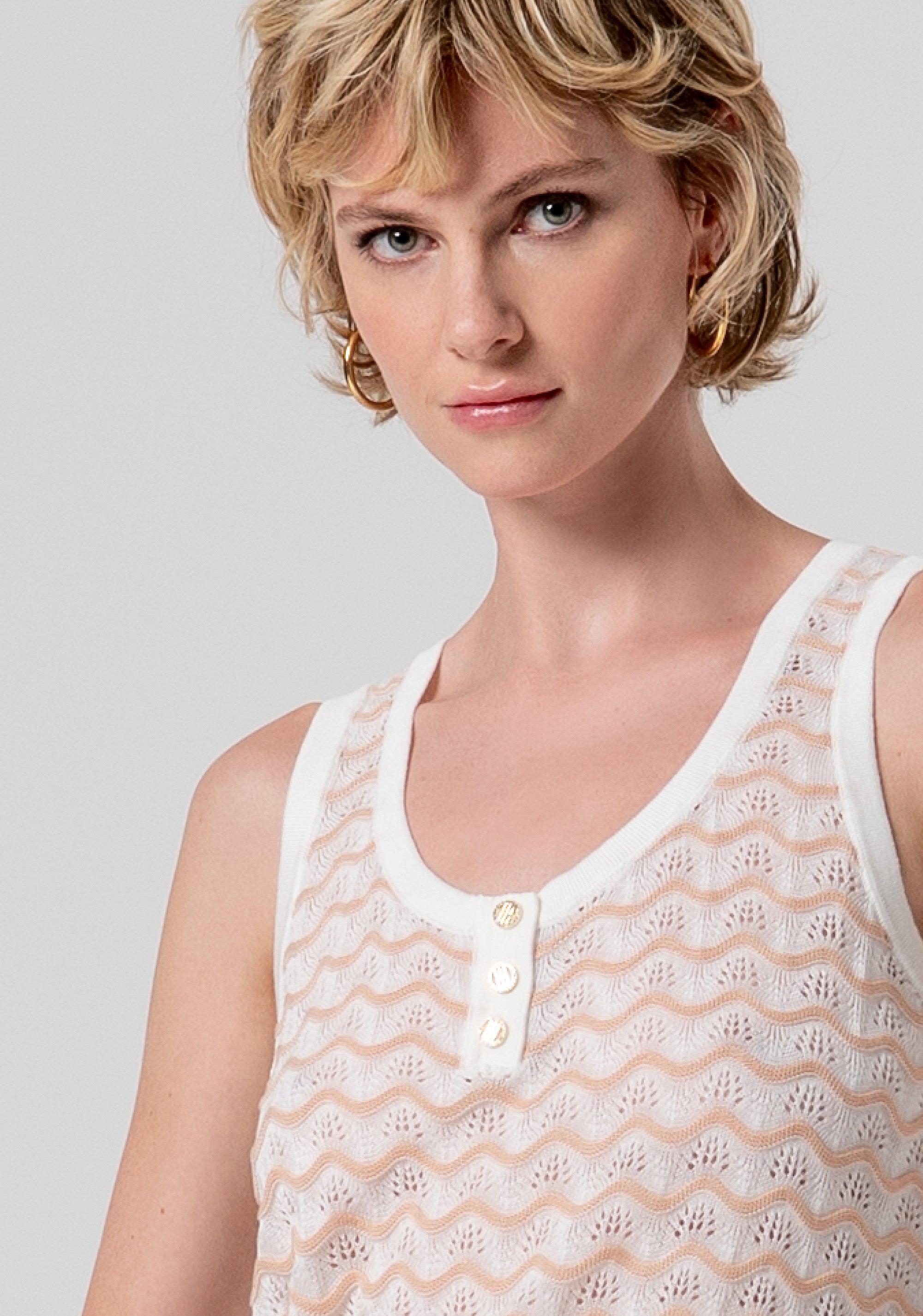 Knitted tank top with overlock Fracomina FS26ST4008K41501-281-2