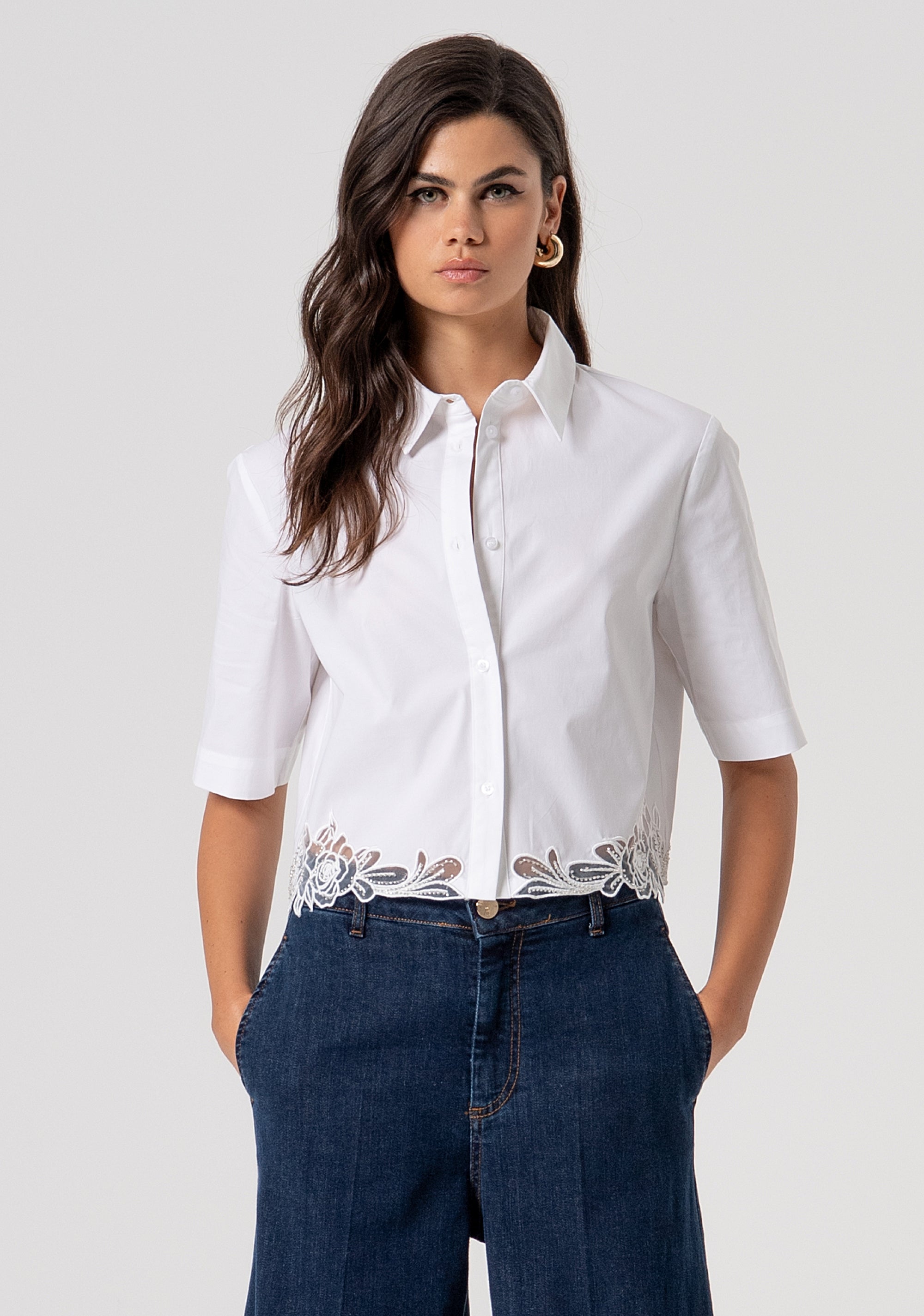 Shirt cropped made in popeline Fracomina FS26ST6002W401E5-278-1