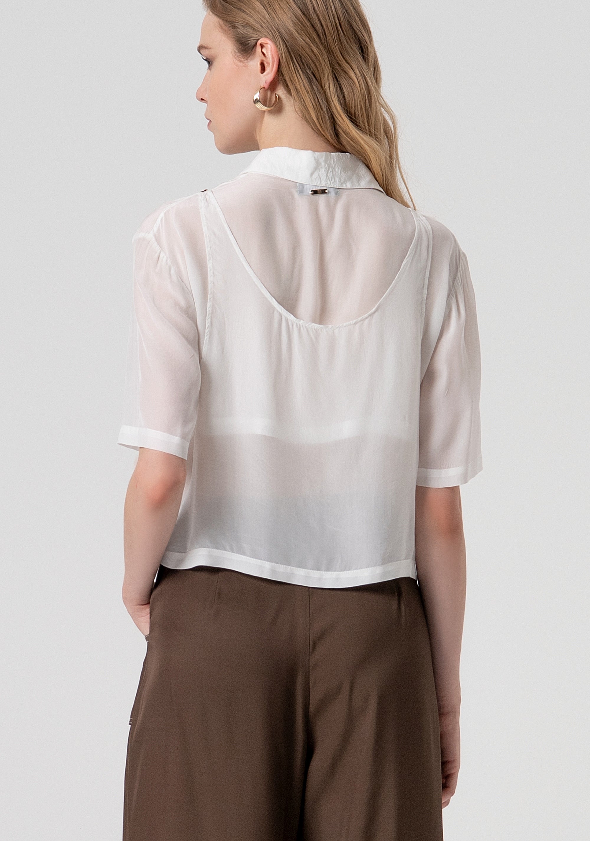 Sleeveless shirt cropped made in viscose Fracomina FS26ST6004W42201-278-3