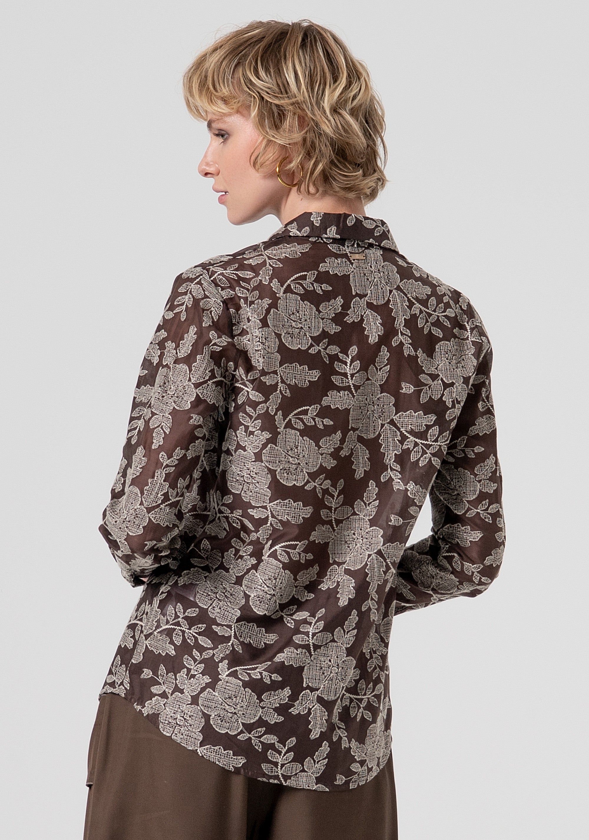 Shirt regular fit made in flowery embroidered fabric Fracomina FS26ST6018W834E5-091-3