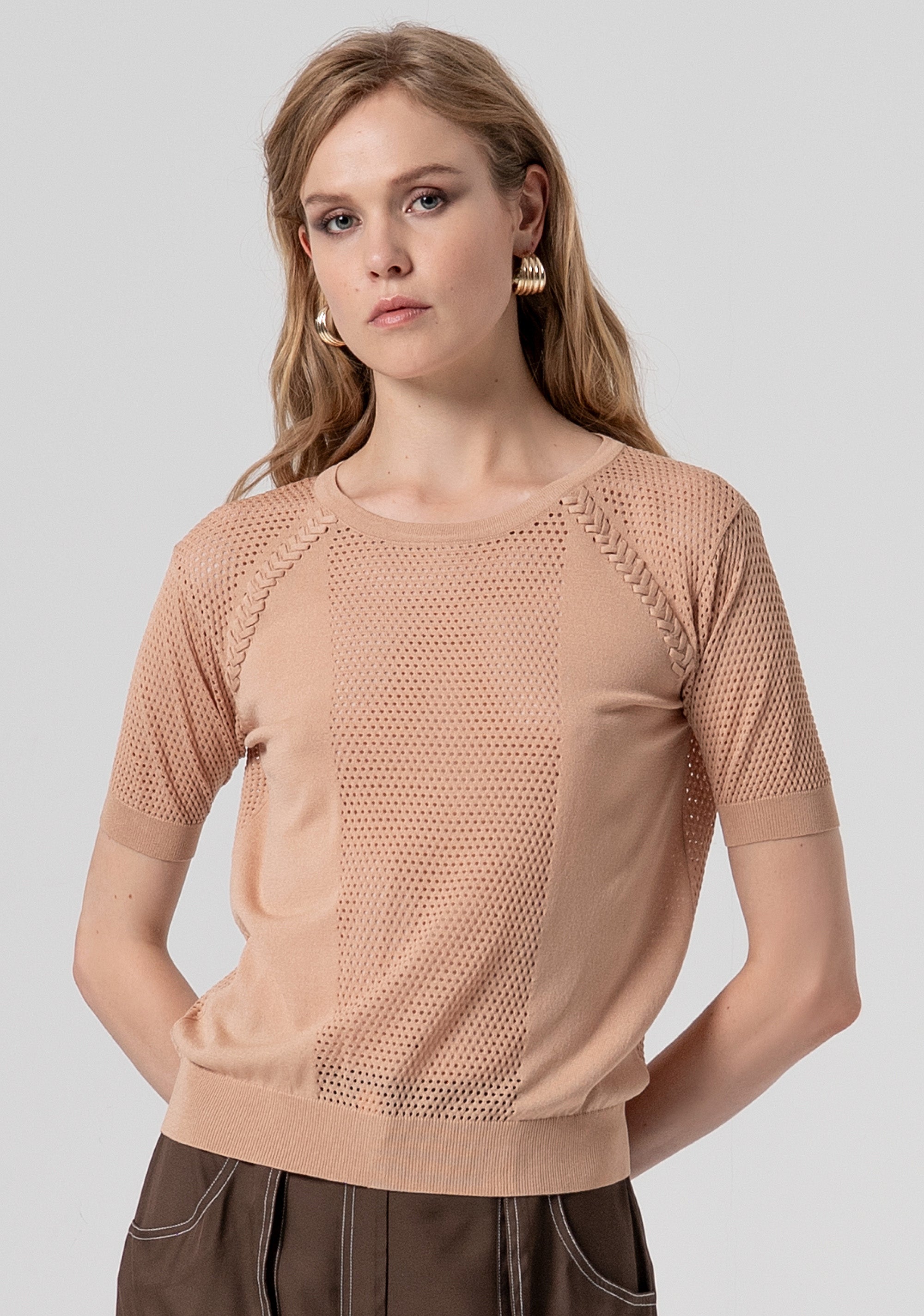 Knitwear regular fit with overlock Fracomina FS26ST7003K55601-050-1