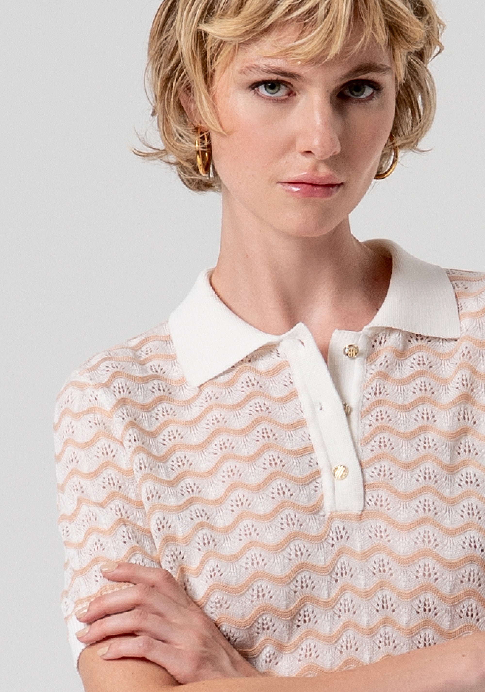 Knitted polo regular fit with overlock Fracomina FS26ST7006K41501-281-2