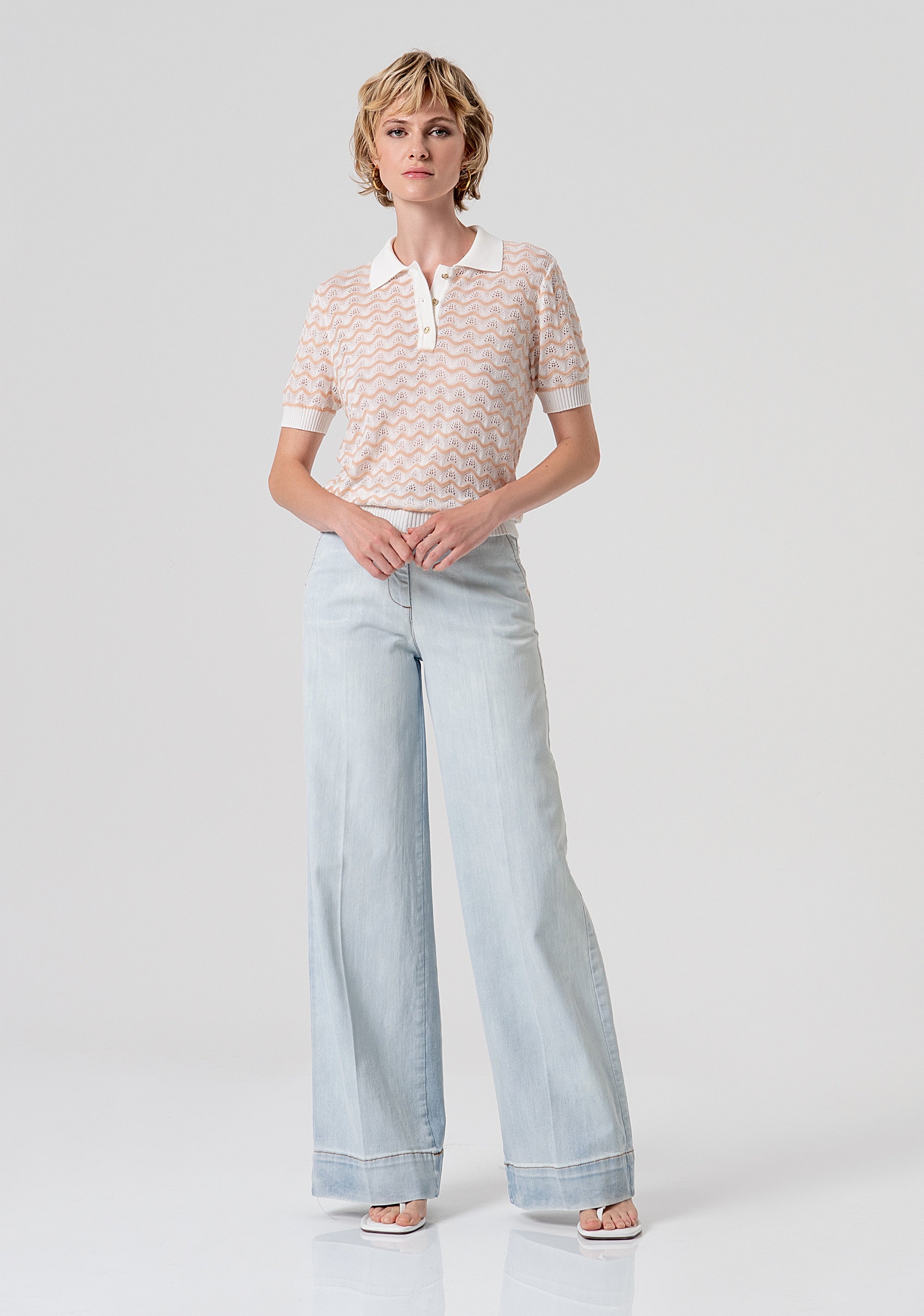 Knitted polo regular fit with overlock Fracomina FS26ST7006K41501-281-4