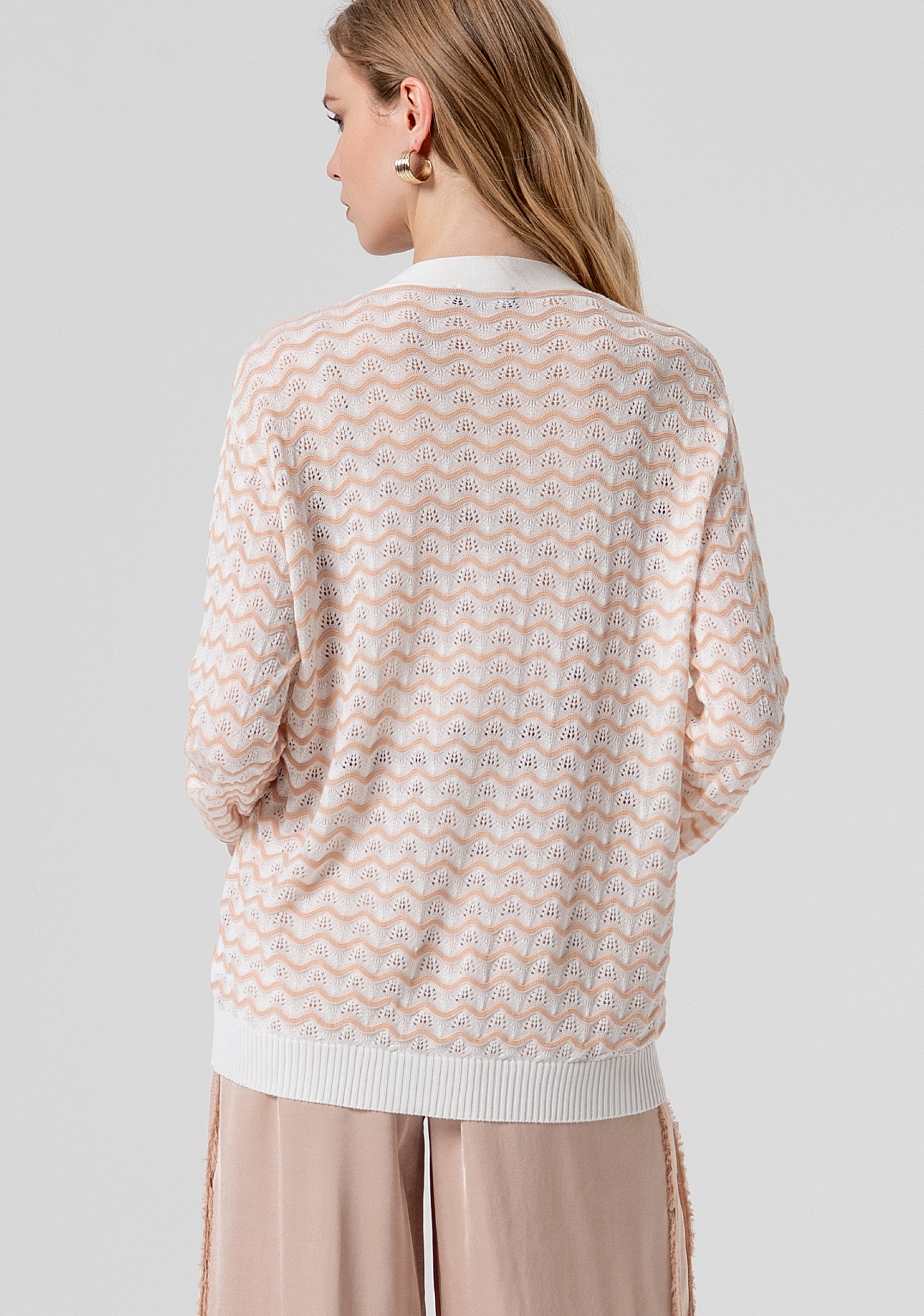 Long cardigan regular fit with overlock Fracomina FS26ST8004K41501-281-3