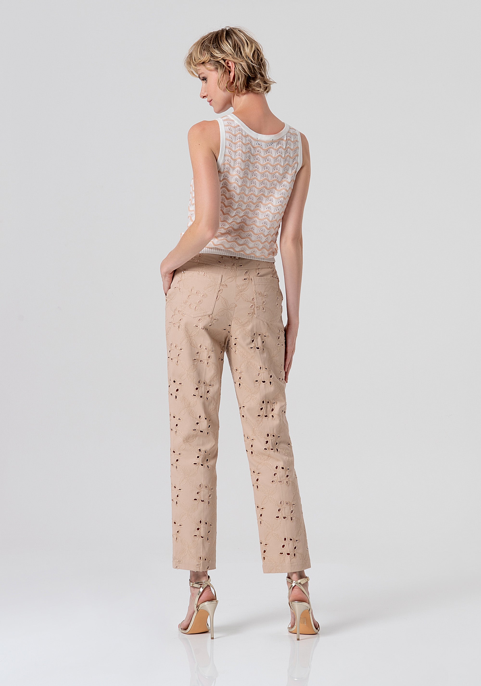 Chino pant regular fit made in San Gallo lace Fracomina FS26SV2002W825V8-050-3