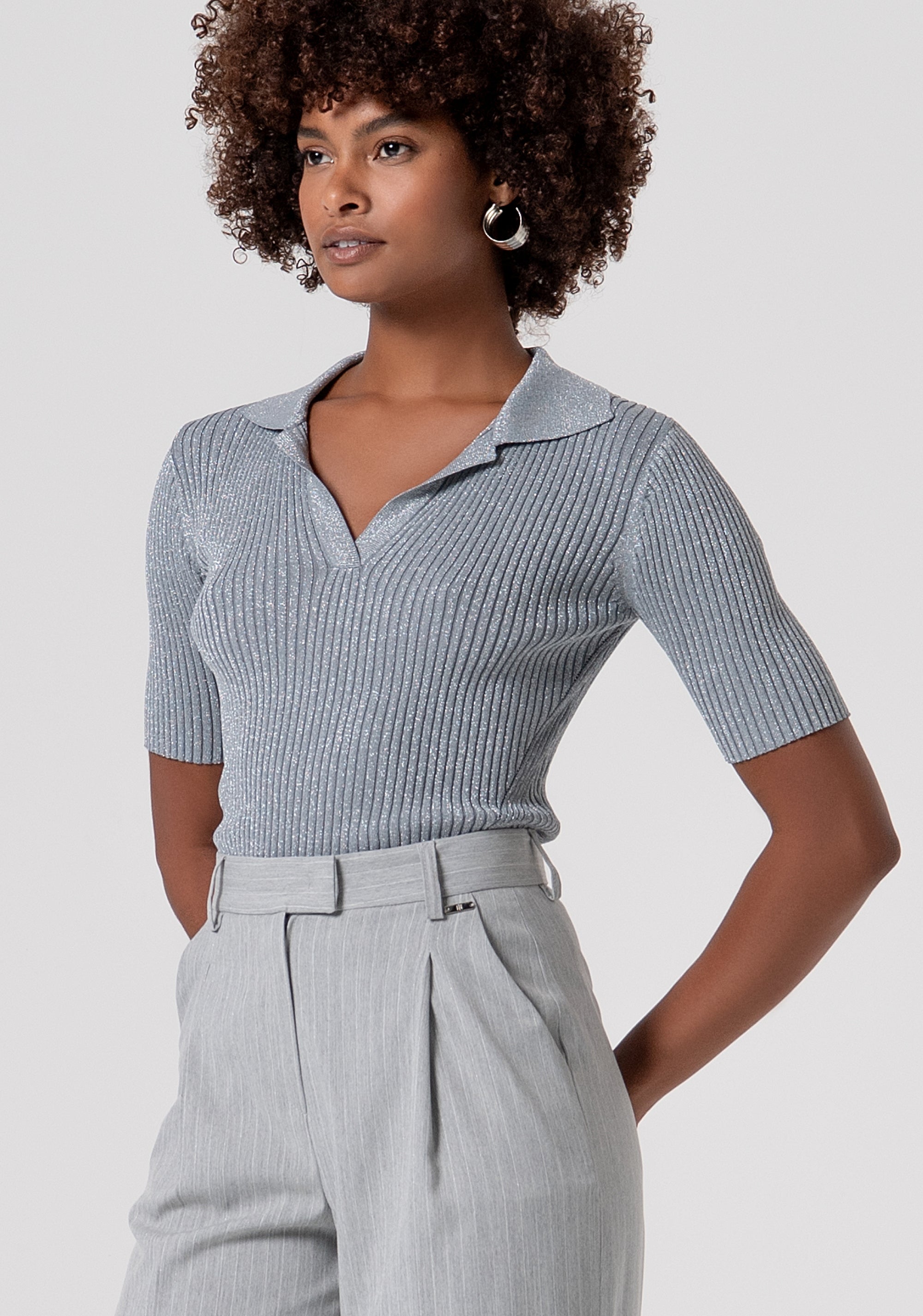 Palazzo pant flare with pinstriped pattern Fracomina FS26SV3004W587Q7-156-2