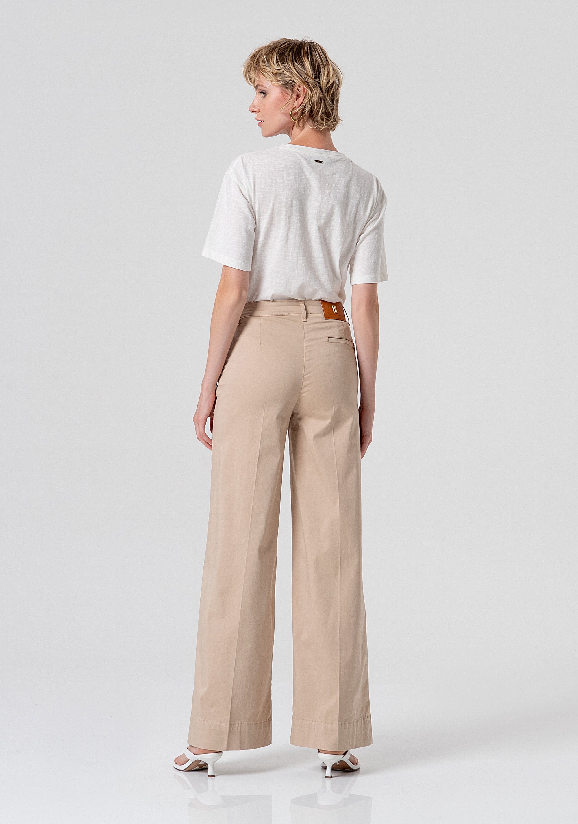 Palazzo pant flare made in gabardine Fracomina FS26SV3011W40101-050-3