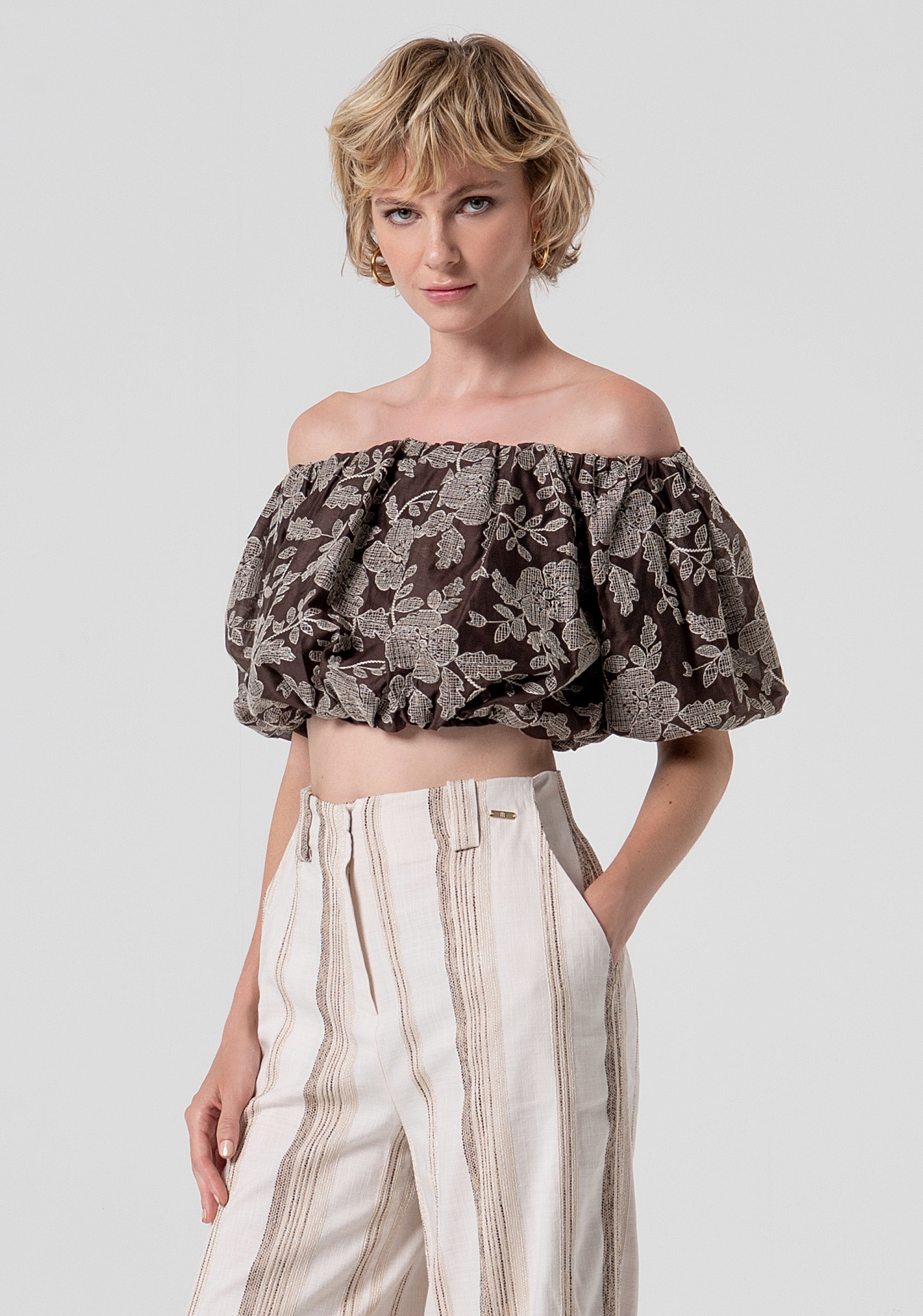 Palazzo pant flare with stripes Fracomina FS26SV3013W840N8-050-2