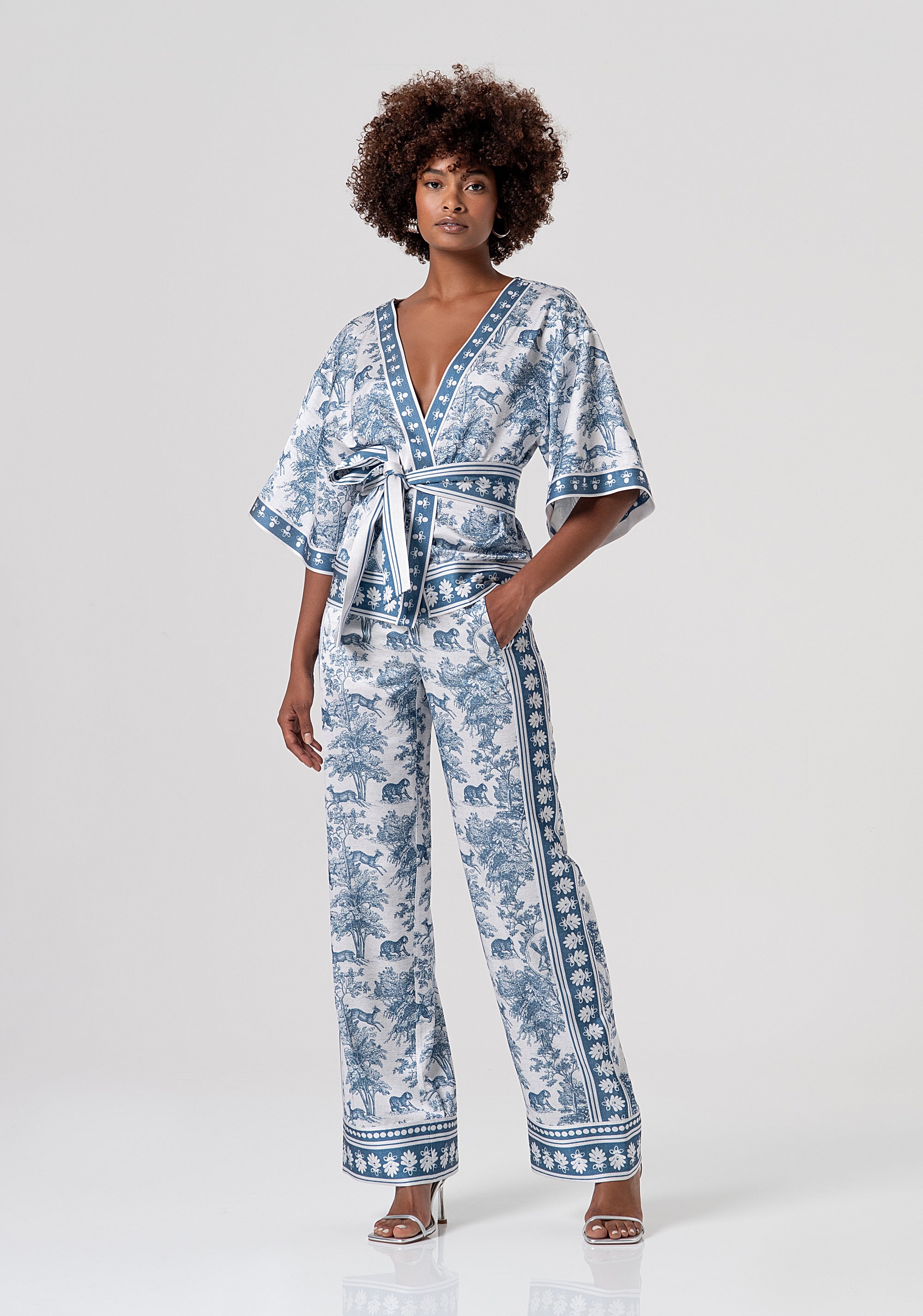 Palazzo pant flare with conceptual pattern Fracomina FS26SV3015W459K5-083-4