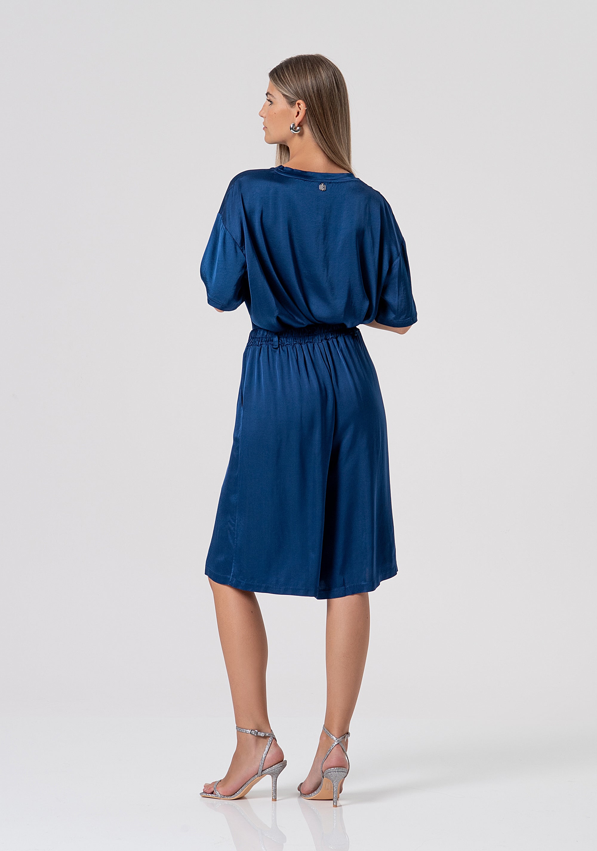 Bermuda flare made in viscose satin Fracomina FS26SV6008W41301-064-3