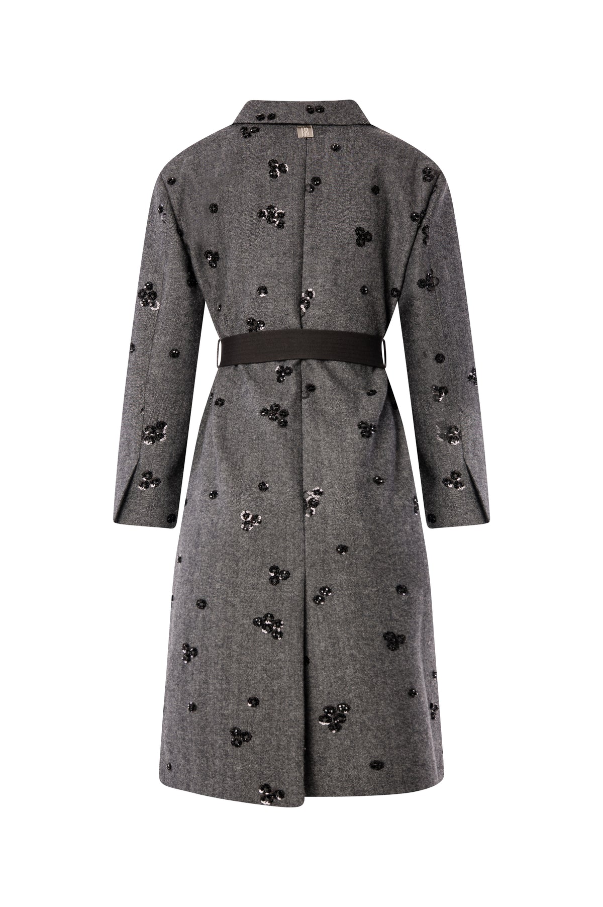 Long coat regular fit double breasted with sequins applications Fracomina FS26WC1009W863R9-K10-2