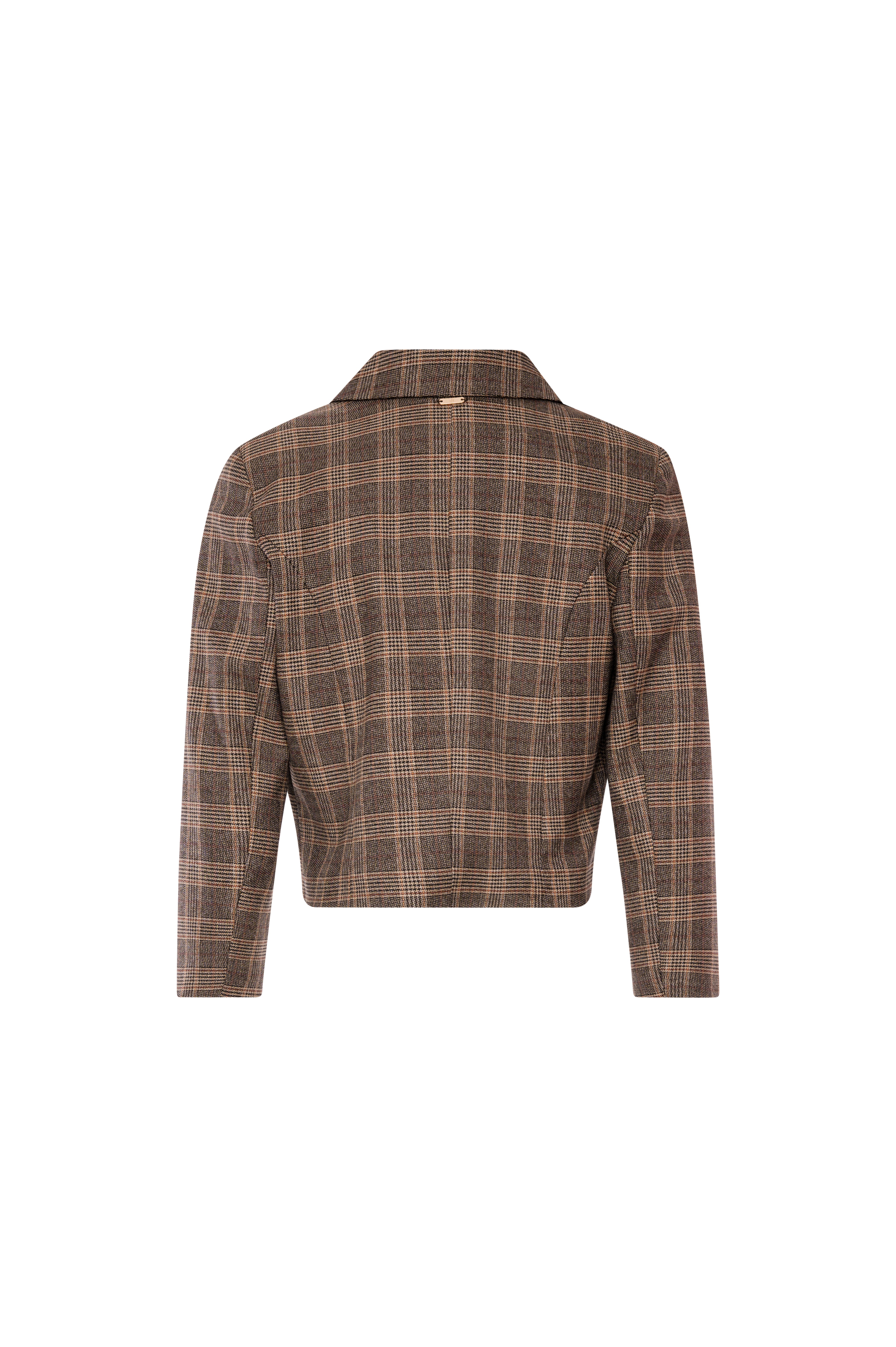 Jacket cropped made in Prince of Wales fabric Fracomina FS26WJ1001W49295-K06-2