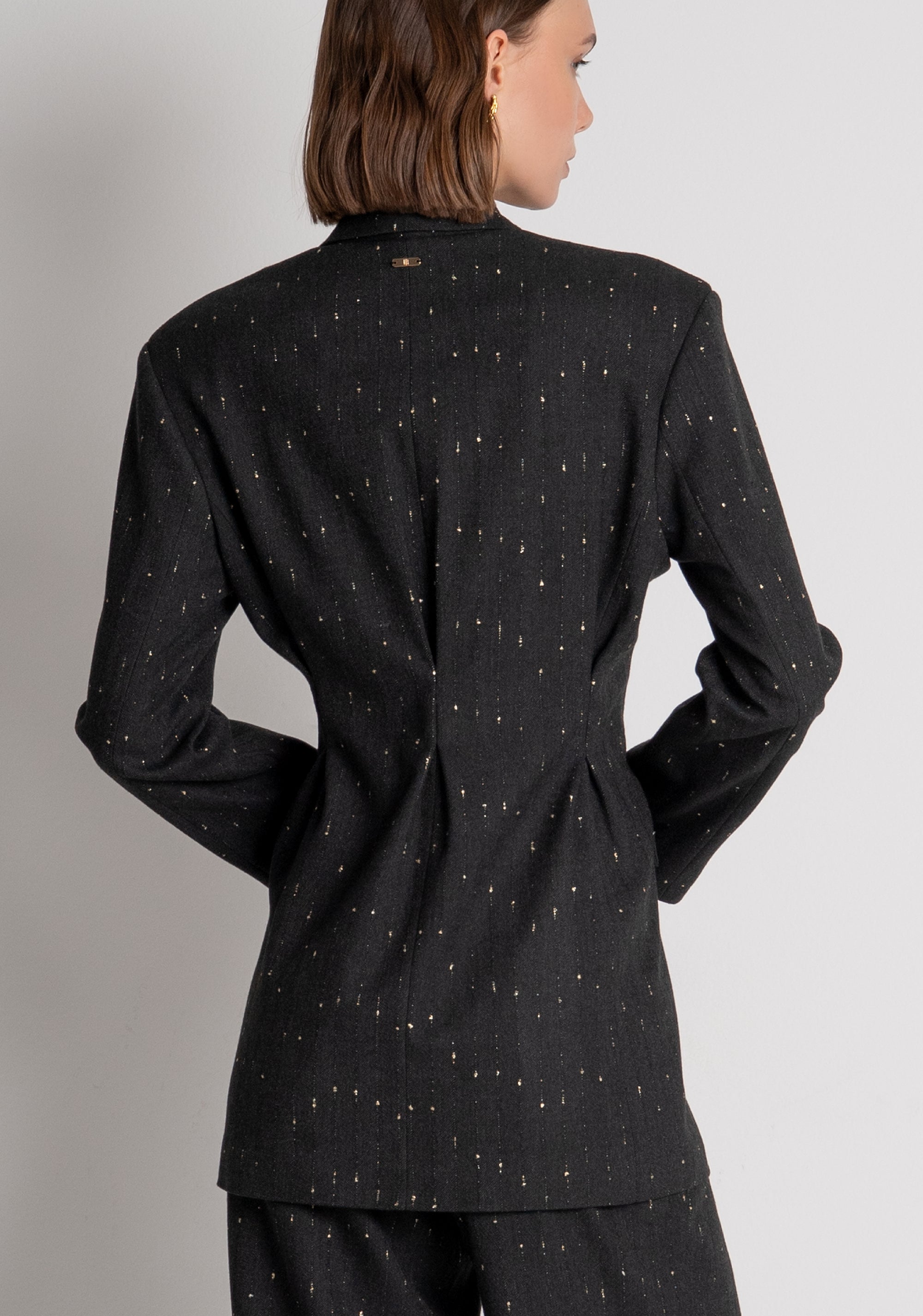 Blazer jacket regular fit double breasted made in pinstriped fabric Fracomina FS26WJ3006W726Q7-053-4