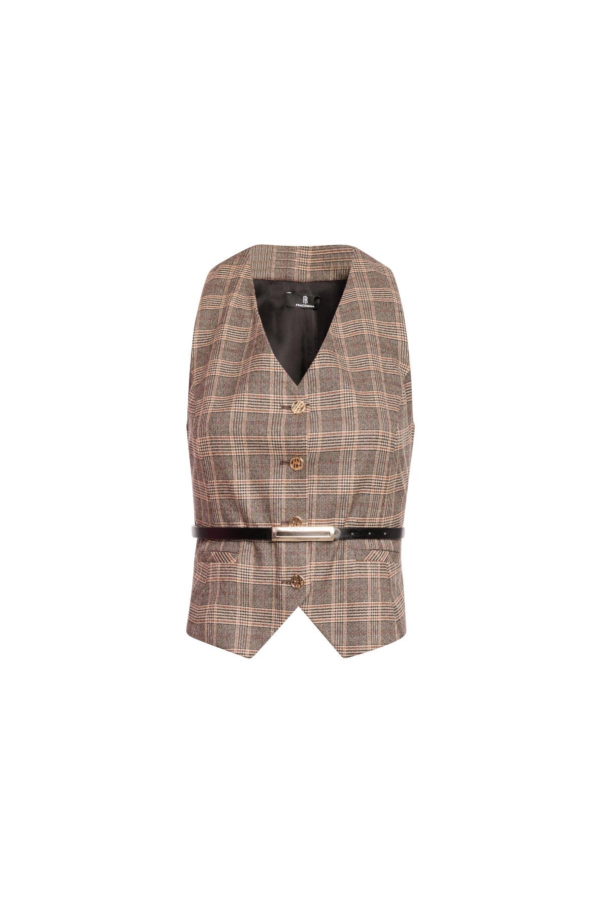 Gilet regular fit made in Prince of Wales fabric Fracomina FS26WJ5001W49295-K06-1