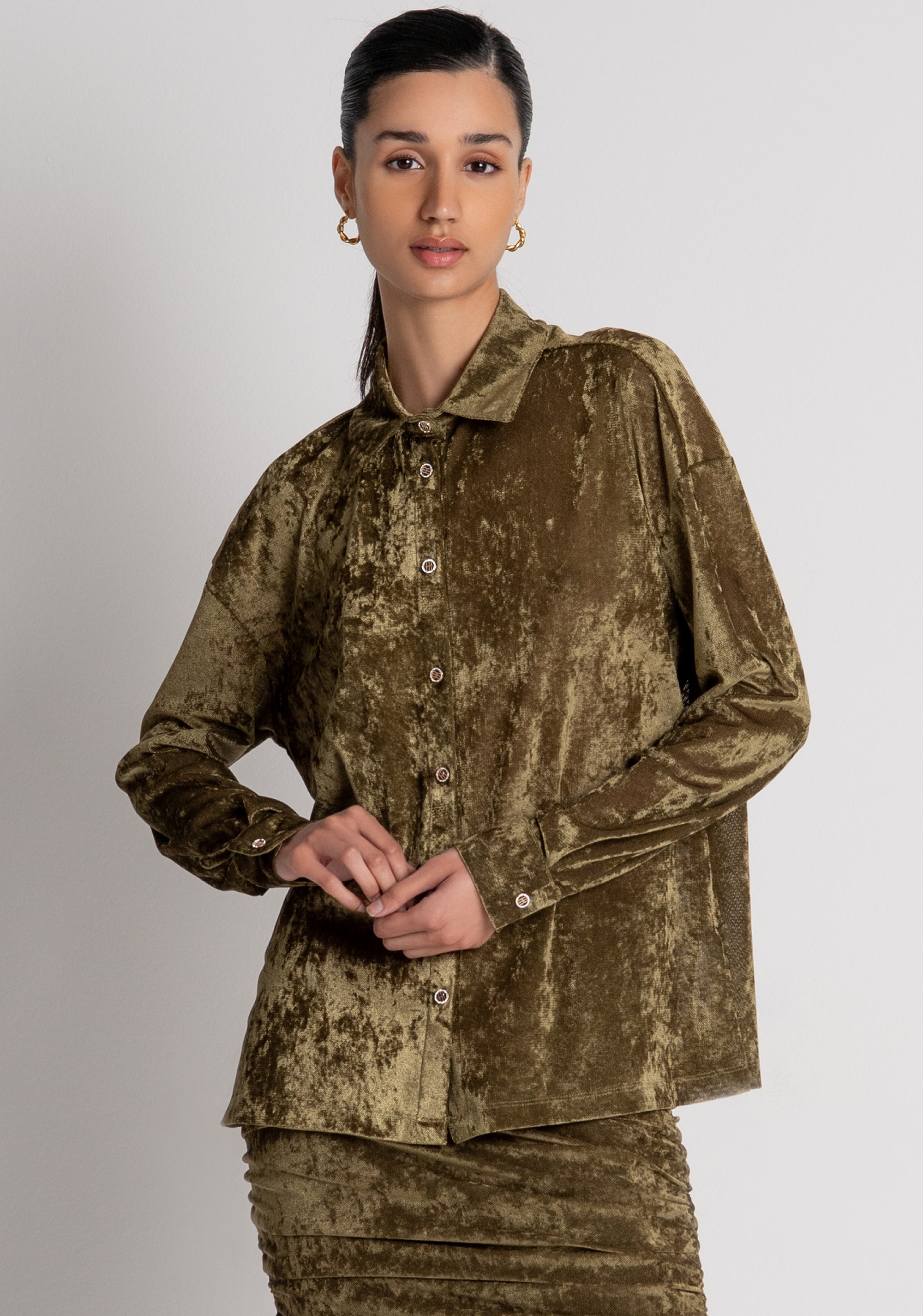 Shirt regular fit made in velvet Fracomina FS26WT6002W597Q5-813-3